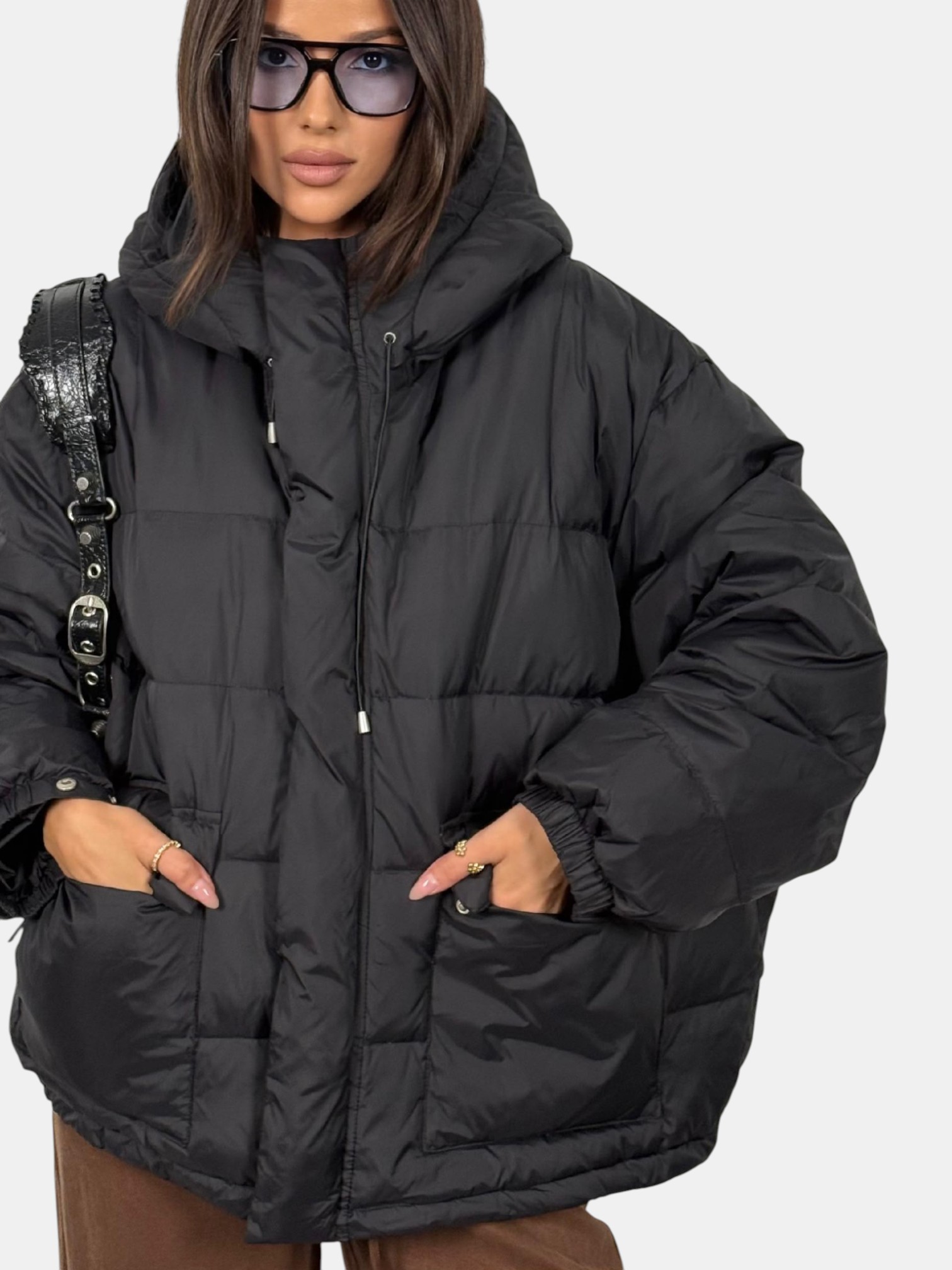 Пуховик оверсайз черный