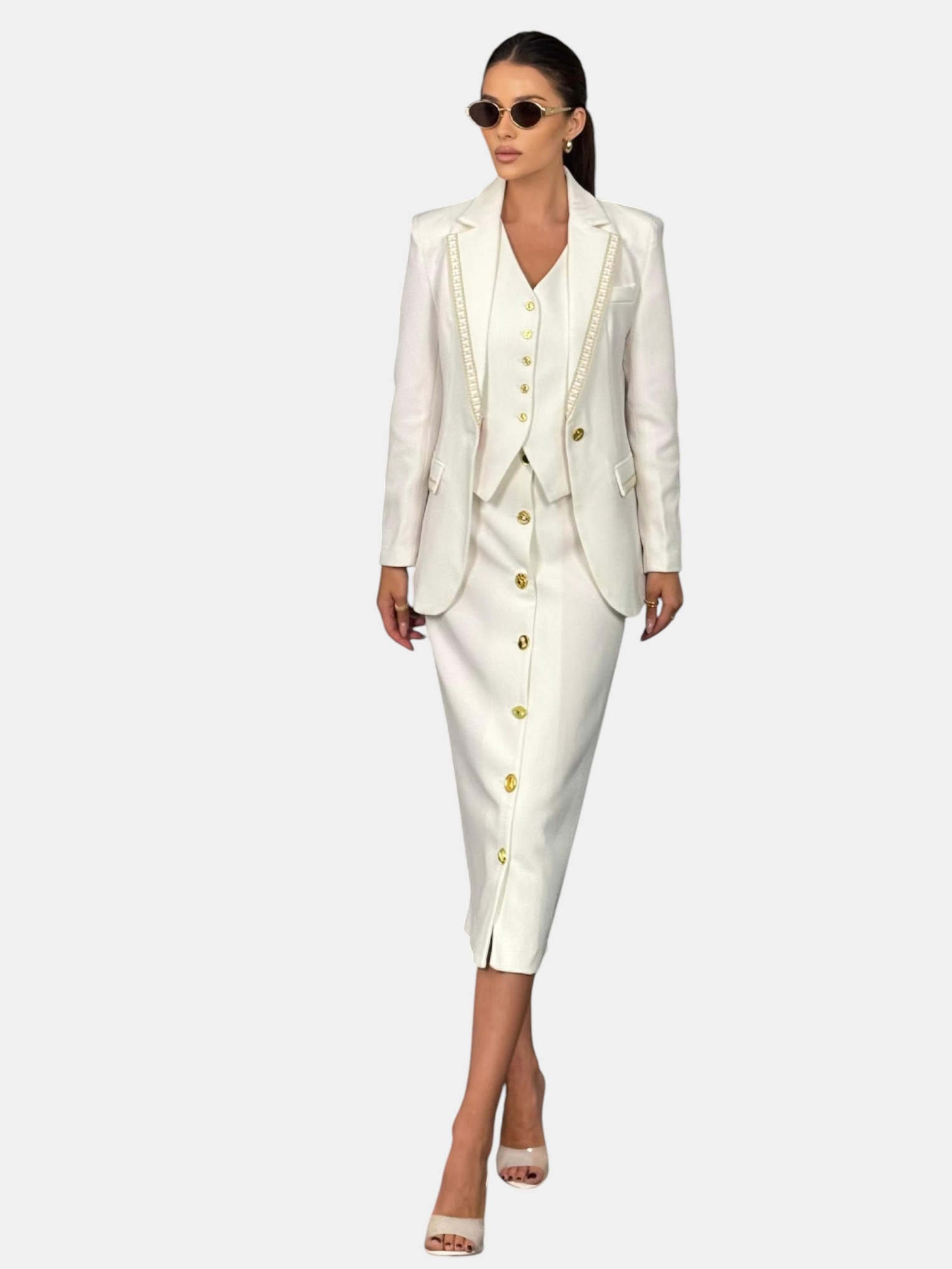 Костюм тройка SCHIAPARELLI белый