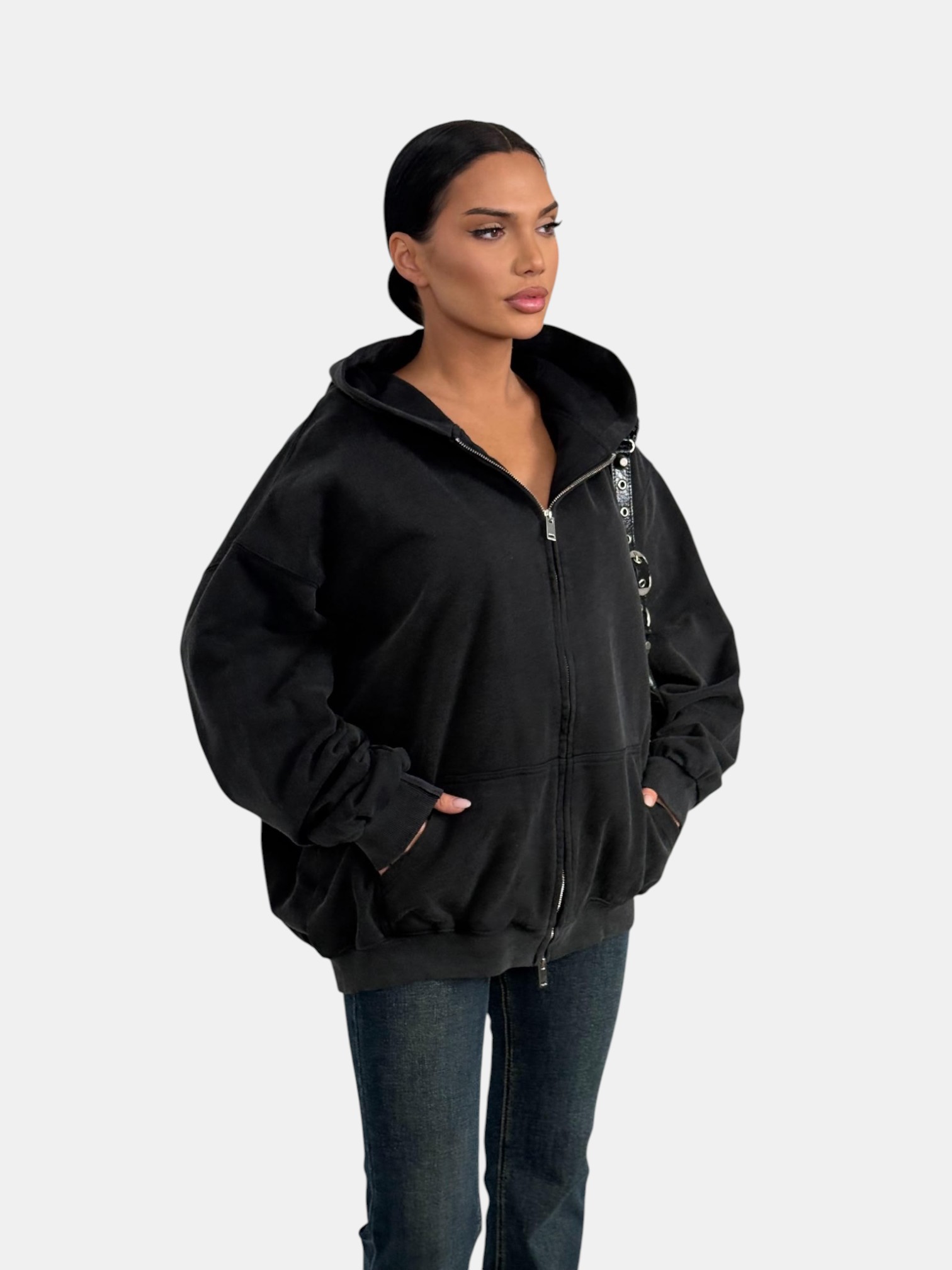 Толстовка с зипкой оверсайз