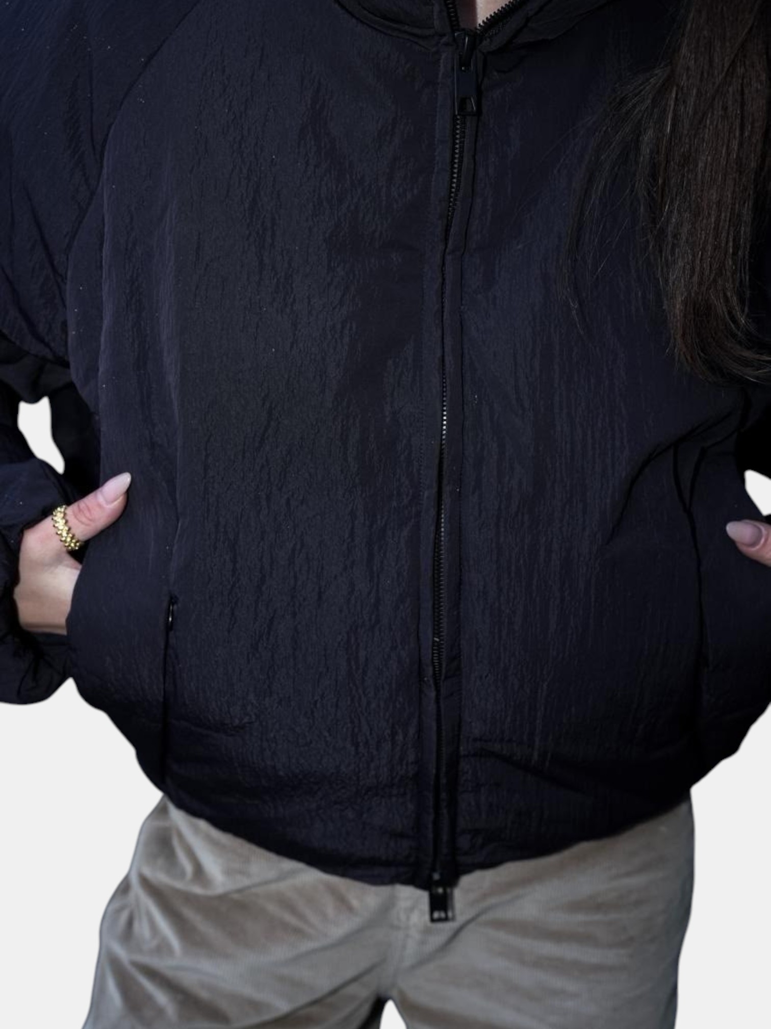 Пуховик оверсайз черный