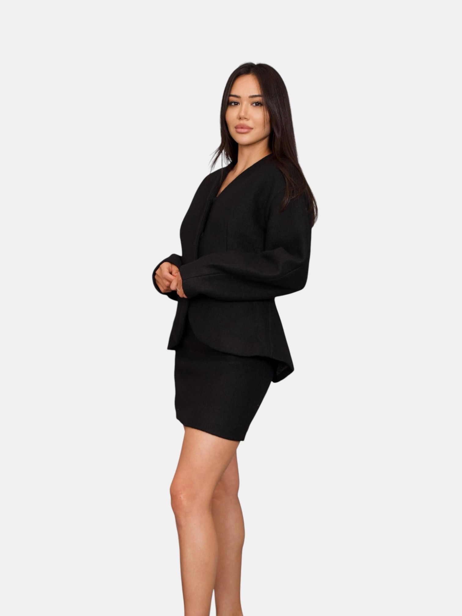 Костюм двойка с юбкой черный 3243 Костюм двойка с юбкой черный 3243