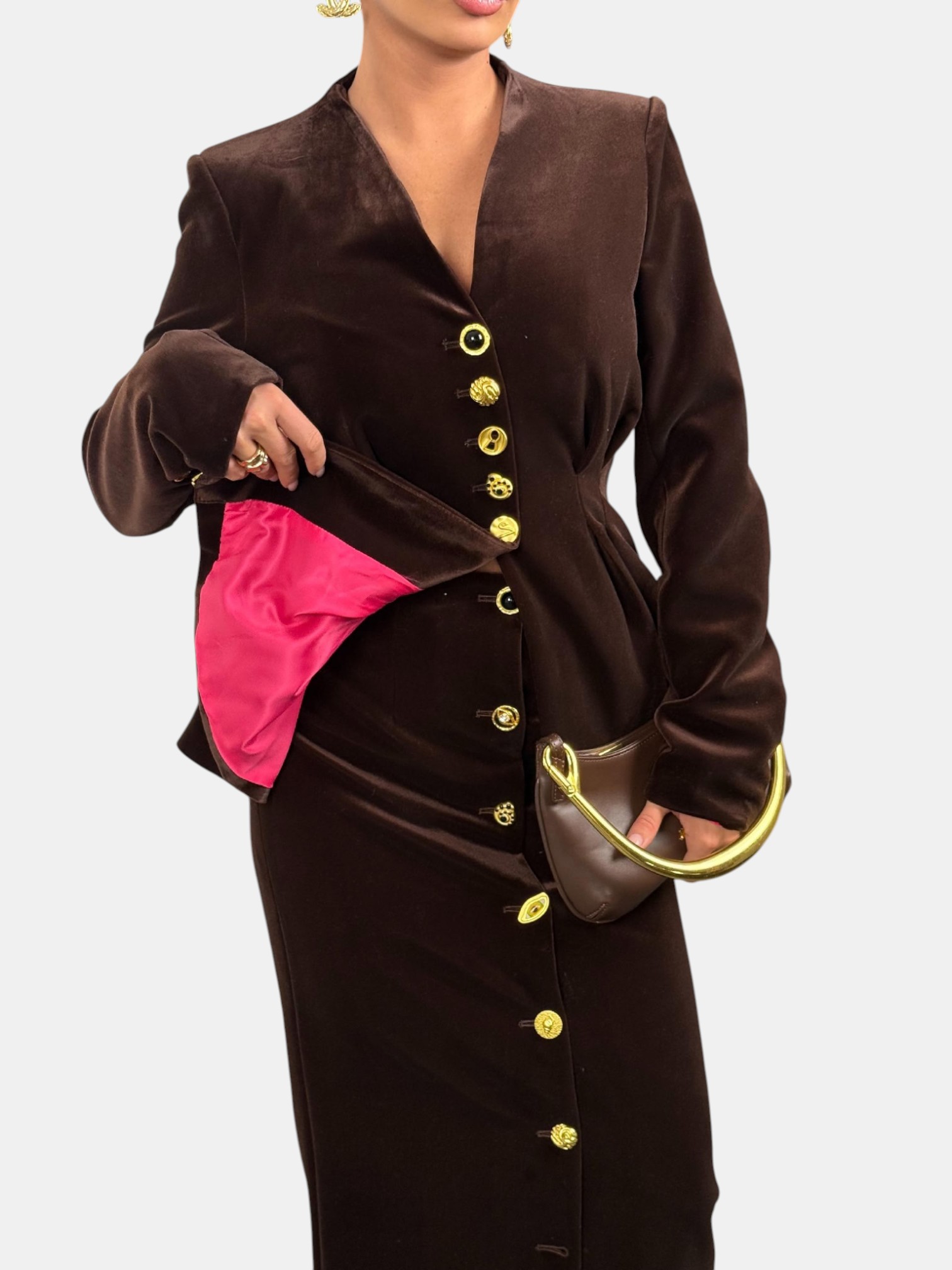 Бархатный костюм Schiaparelli с юбкой