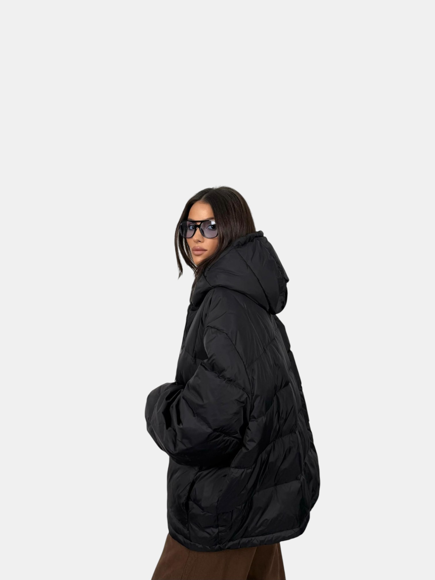 Пуховик оверсайз черный