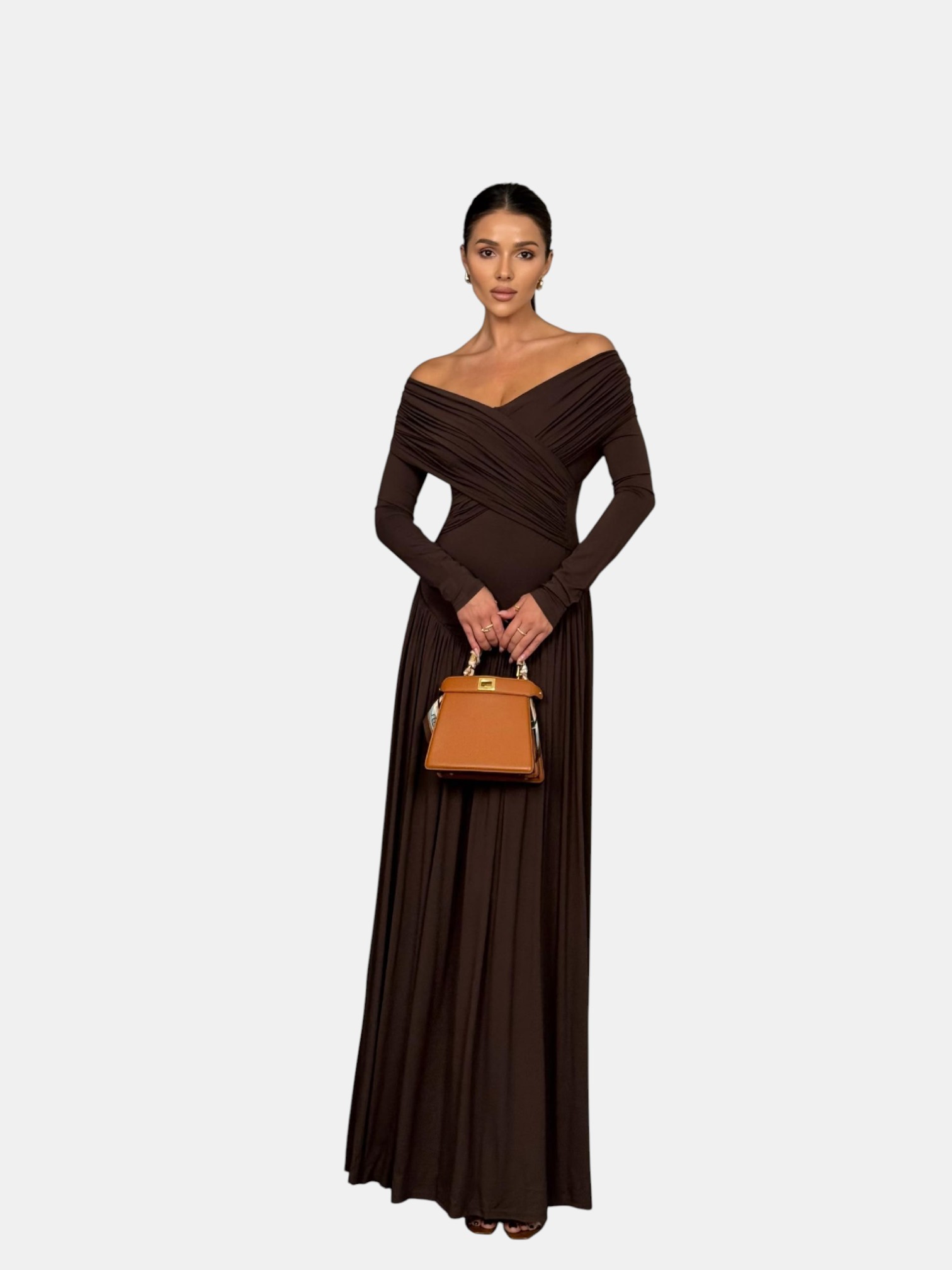 Платье вечернее коричневое