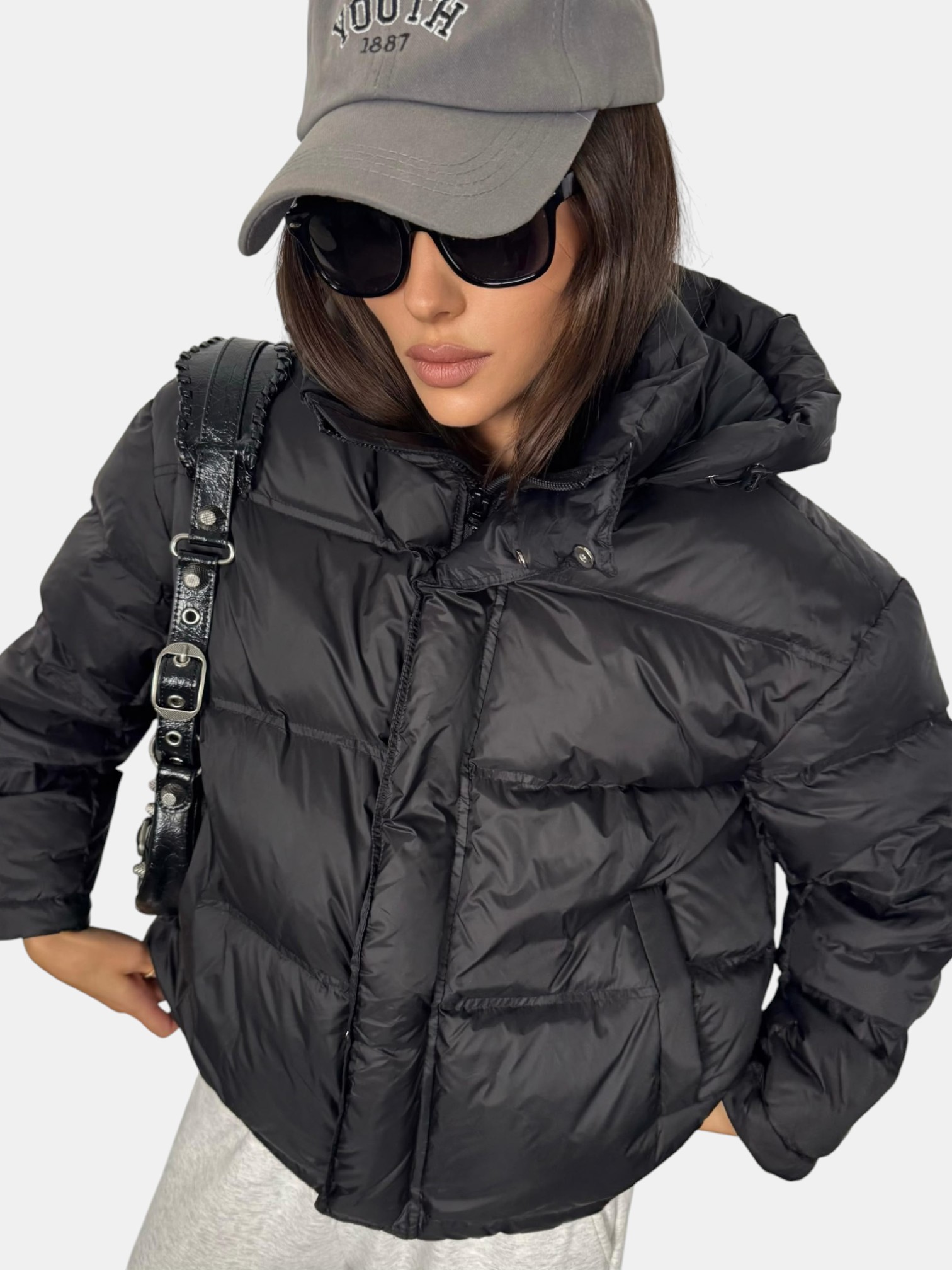 Пуховик оверсайз черный