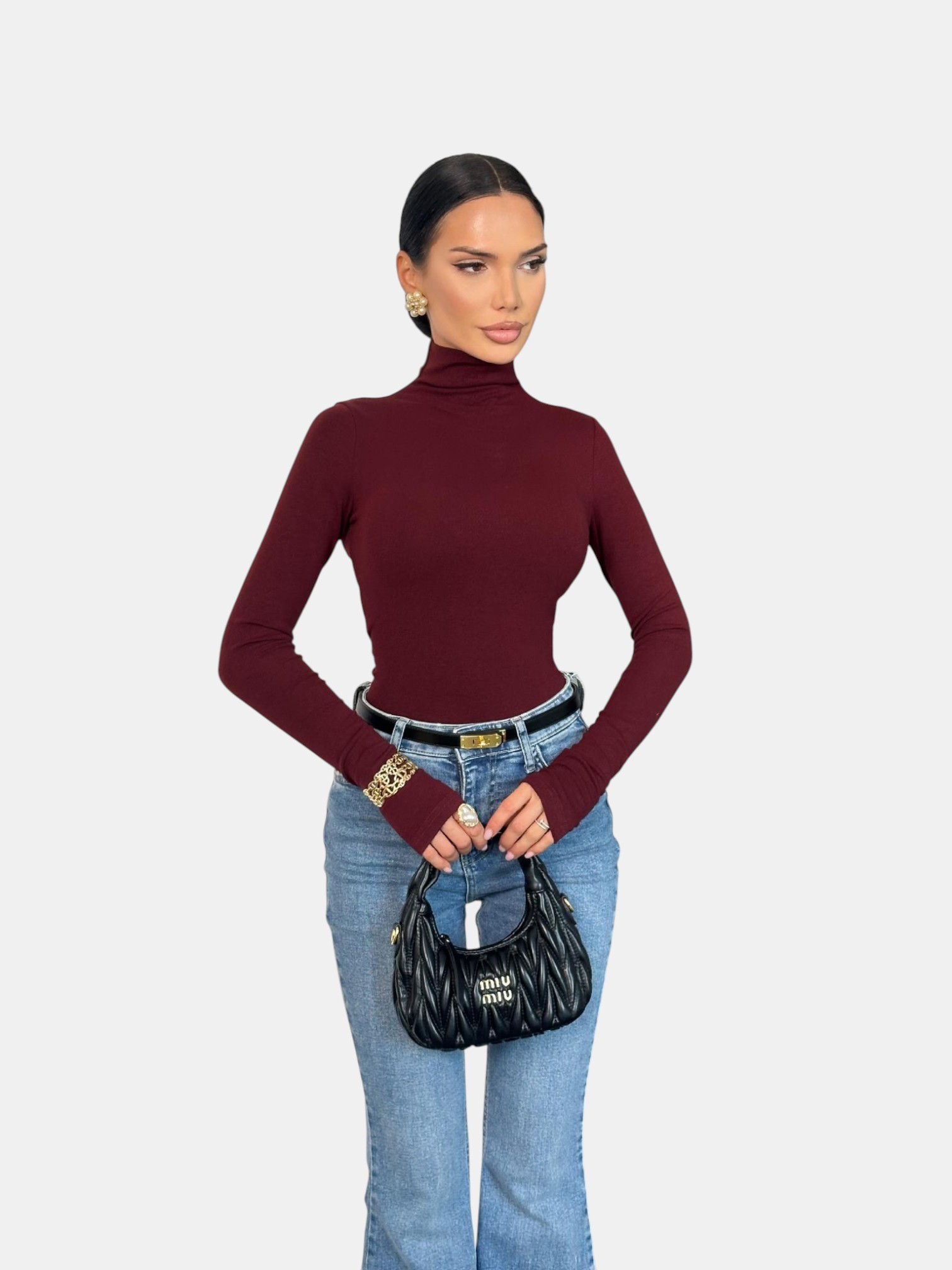 Лонгслив гольф бордовый 3233 Лонгслив гольф бордовый 3233