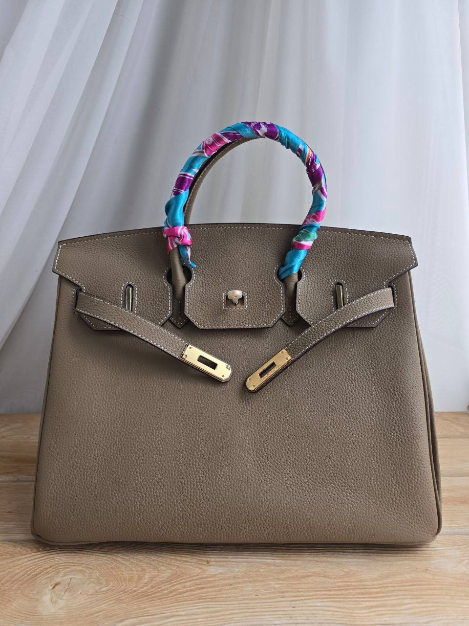 Сумка Hermes Birkin из натуральной кожи хаки 3140