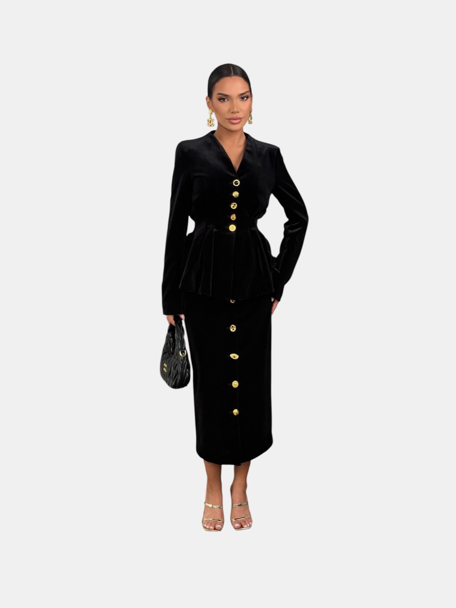 Бархатный костюм Schiaparelli с юбкой