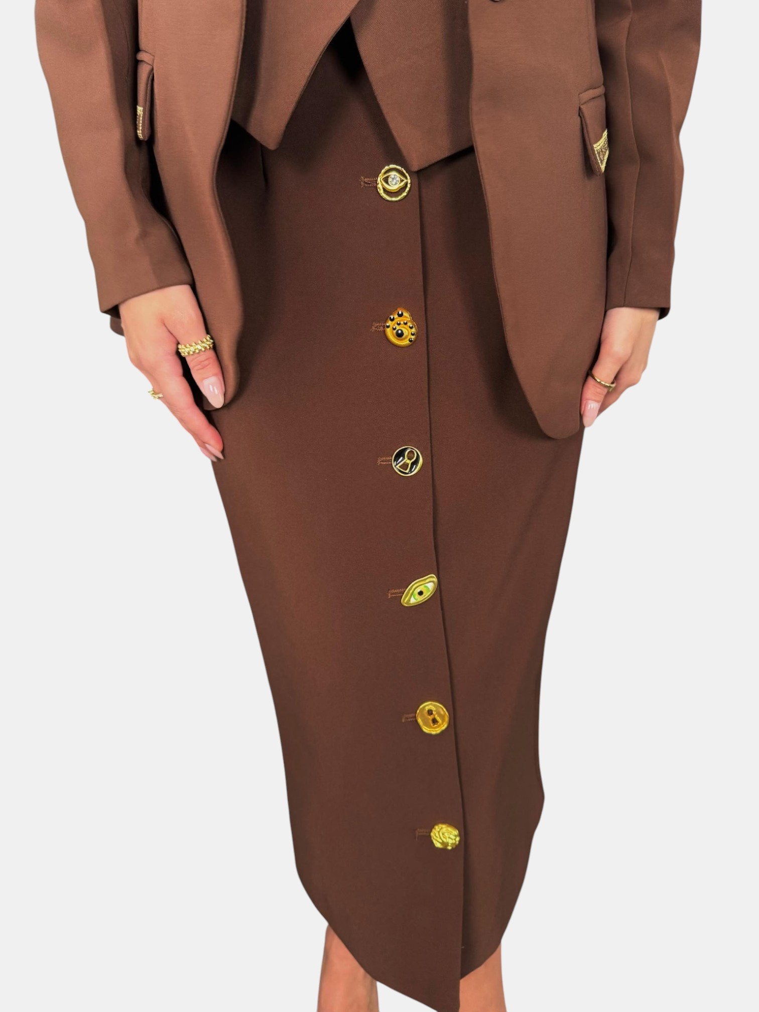 Костюм тройка SCHIAPARELLI коричневый