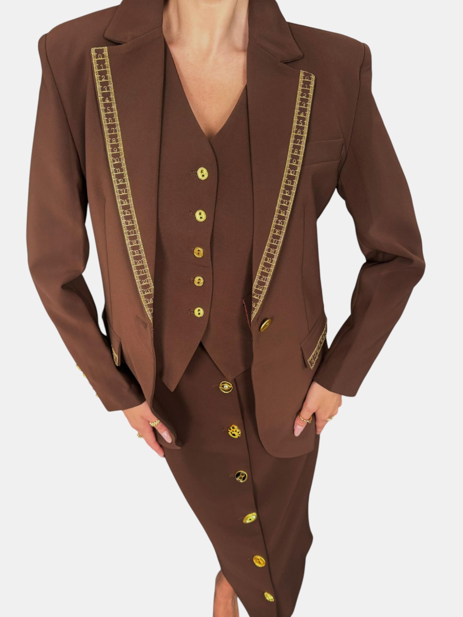 Костюм тройка SCHIAPARELLI коричневый