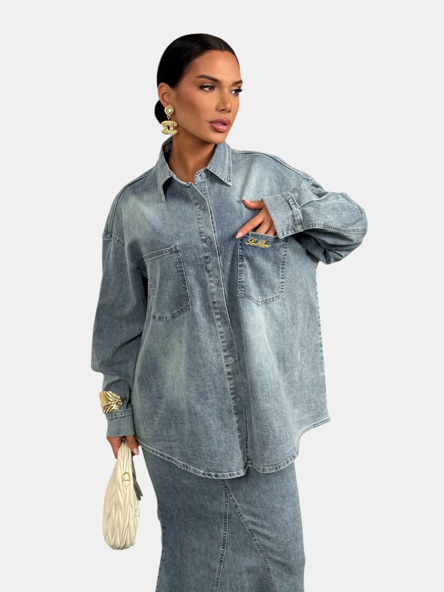 Джинсовый костюм двойка LORO PIANO голубой 3177 Джинсовый костюм двойка LORO PIANO голубой 3177