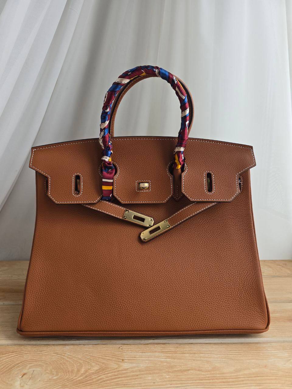 Сумка Hermes Birkin из натуральной кожи коричневая 3139