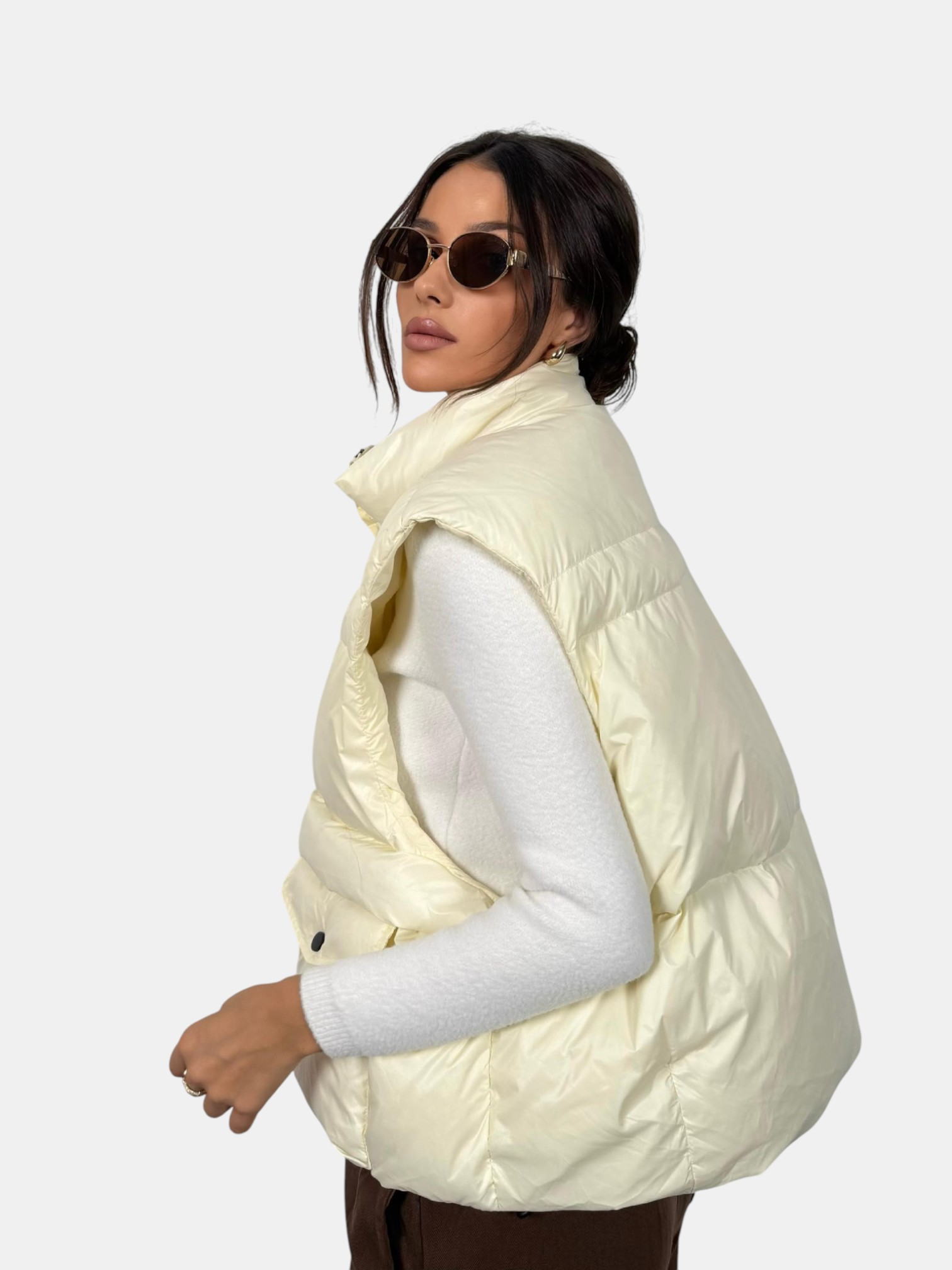 Жилетка оверсайз бежевая