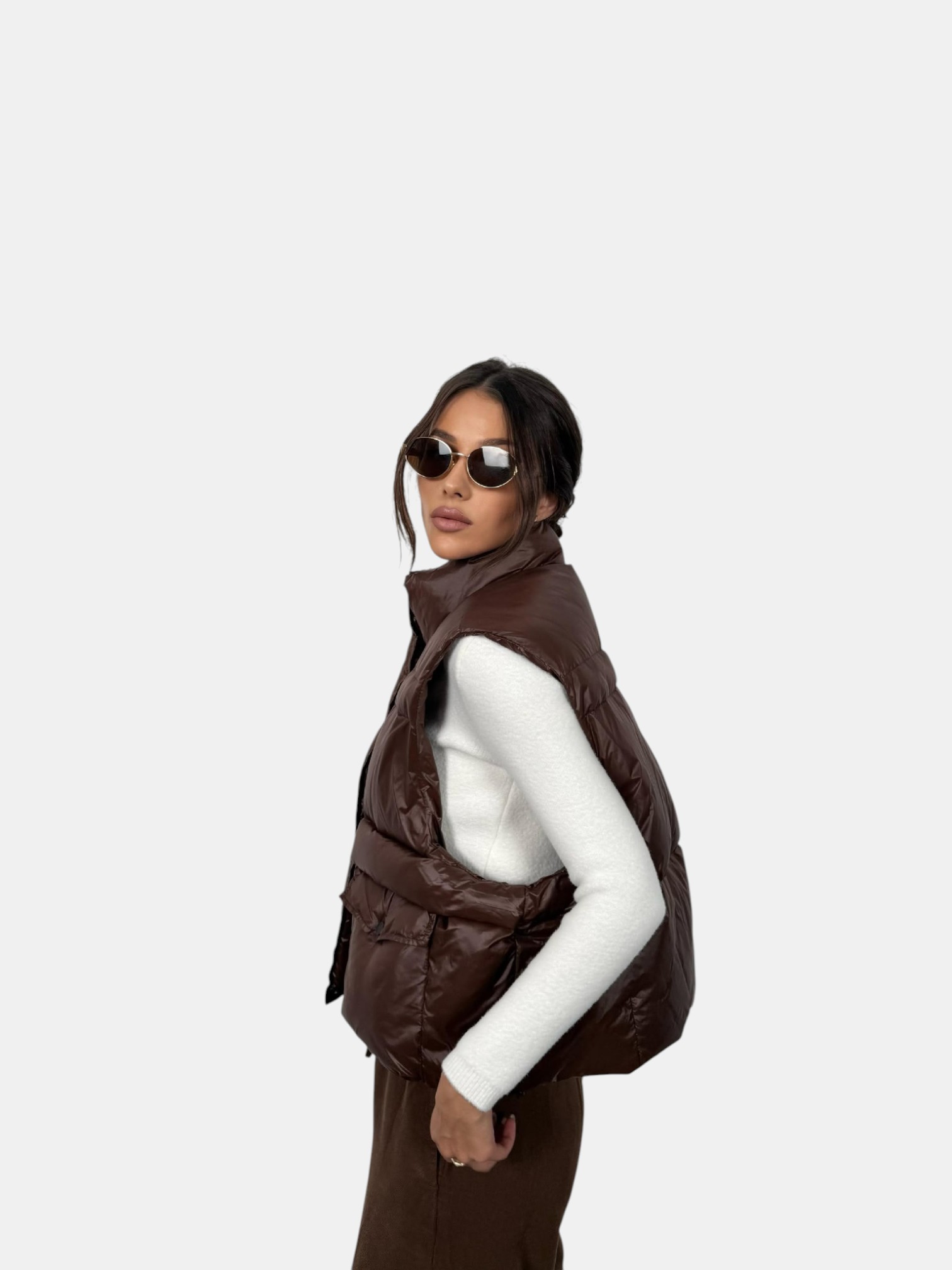 Жилетка оверсайз коричневая