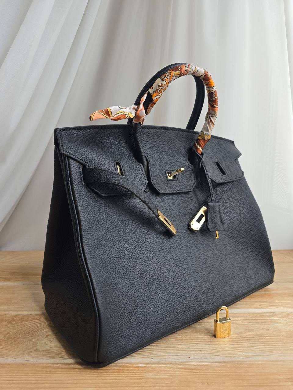 Сумка Hermes Birkin из натуральной кожи черная 3138