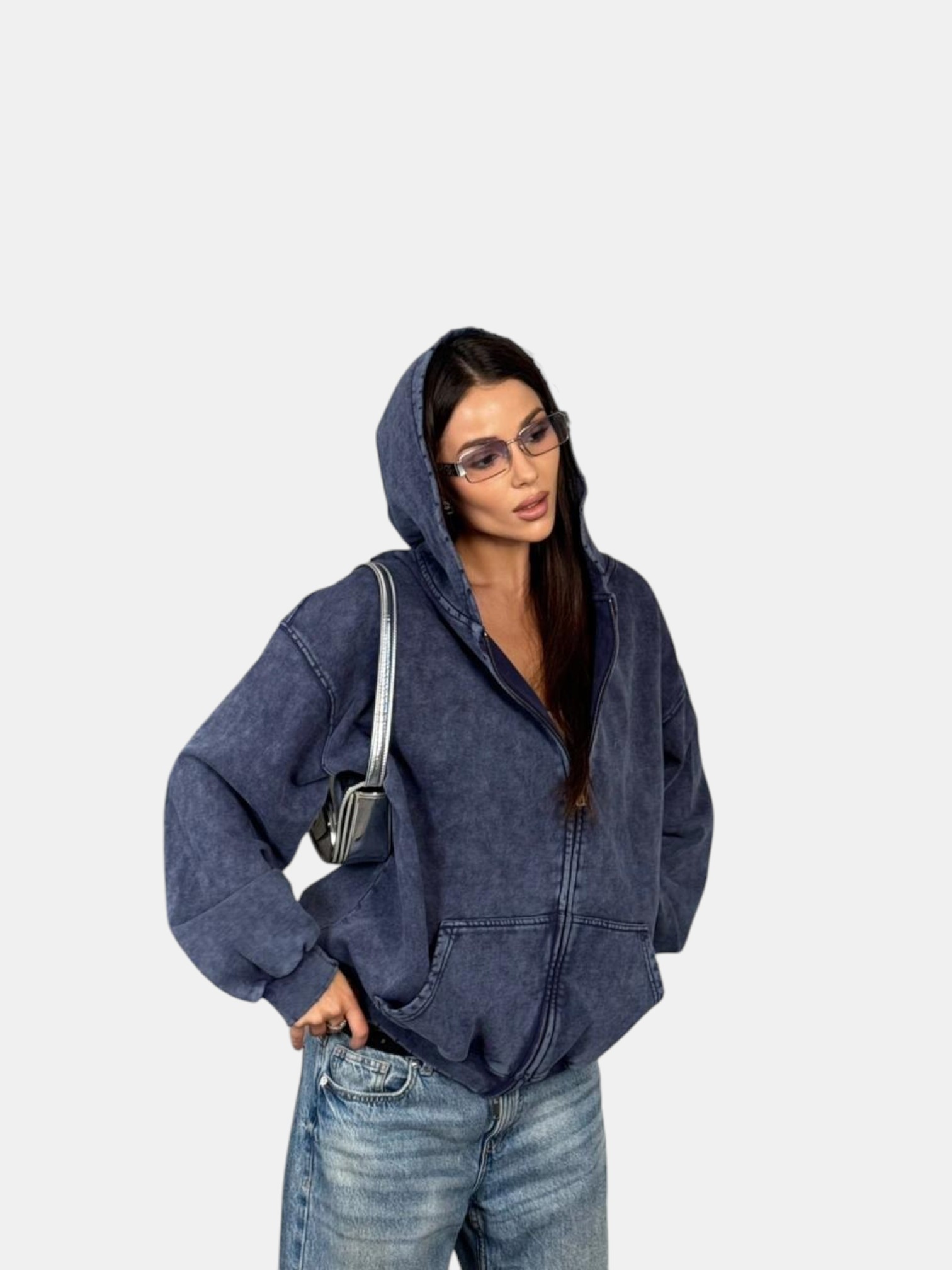 Толстовка с зипкой оверсайз