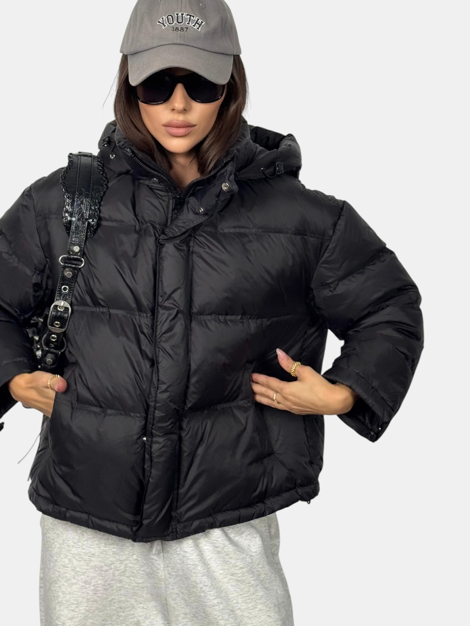 Пуховик оверсайз черный