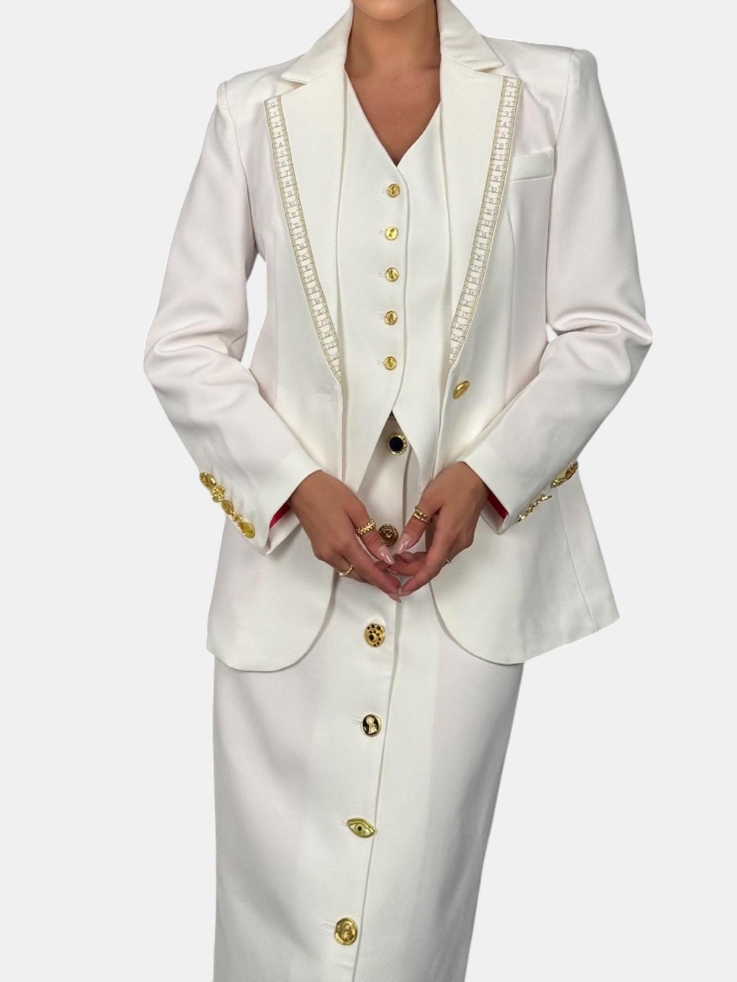 Костюм тройка SCHIAPARELLI белый