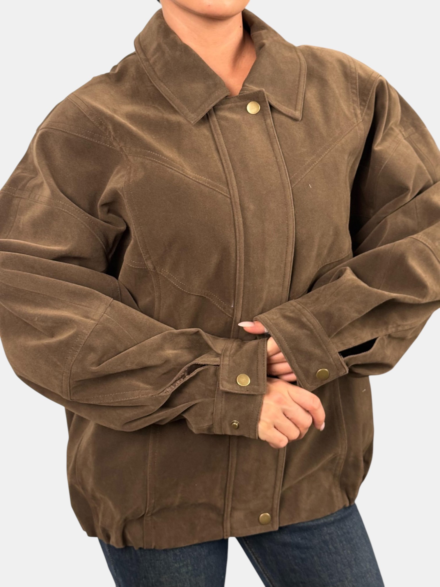 Куртка замшевая оверсайз хаки 3205 Куртка замшевая оверсайз хаки 3205