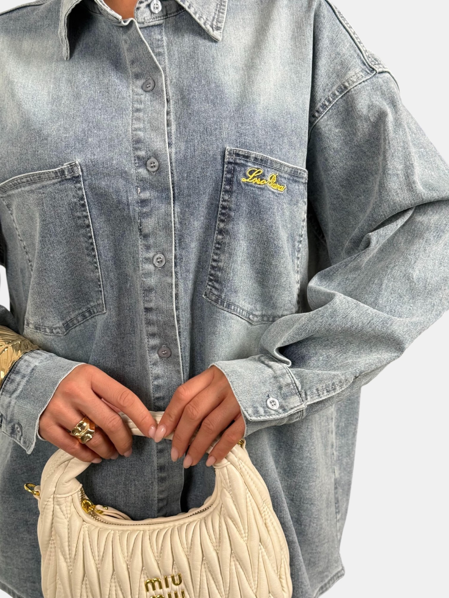 Джинсовый костюм двойка LORO PIANO голубой