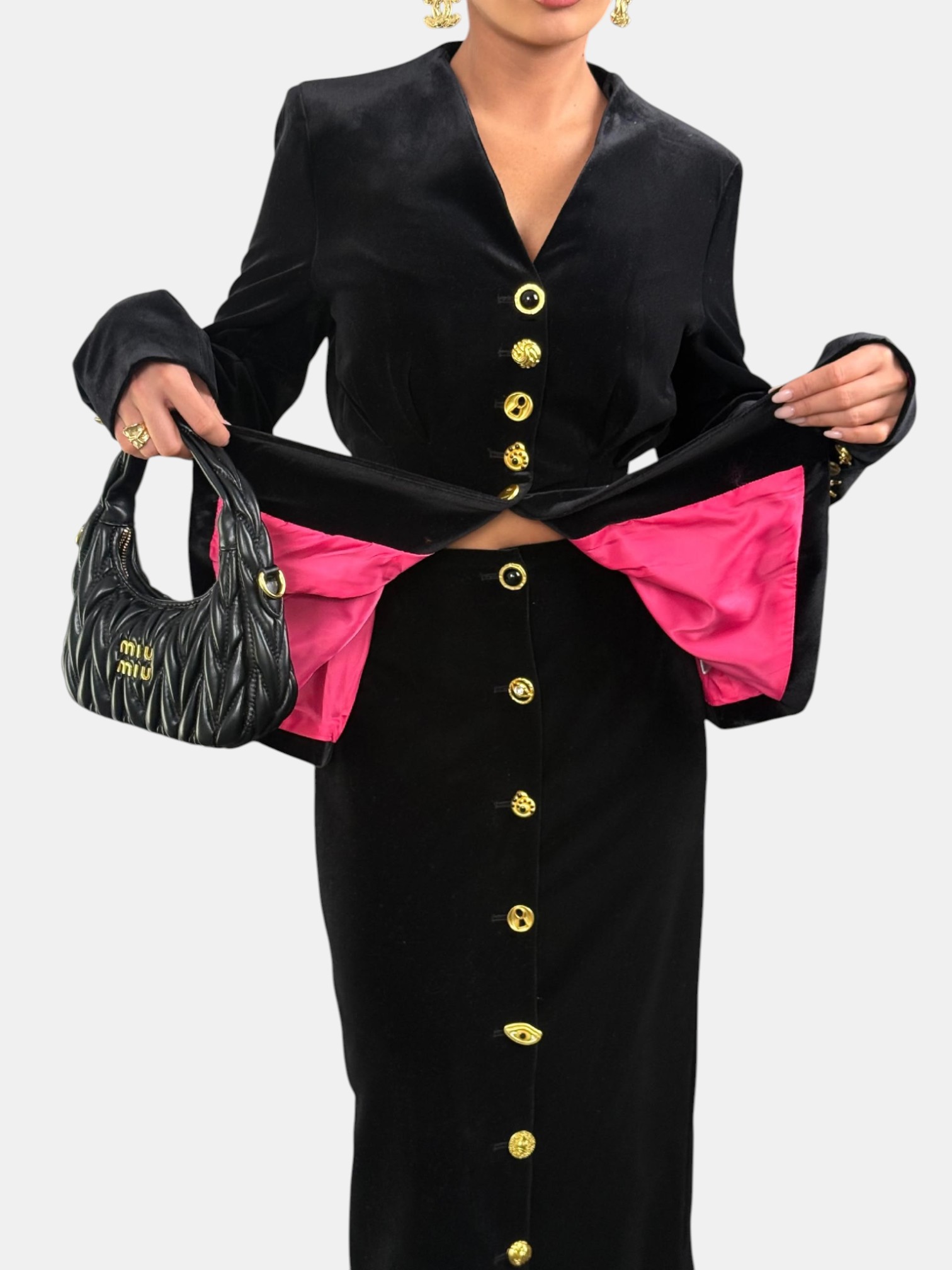 Бархатный костюм Schiaparelli с юбкой