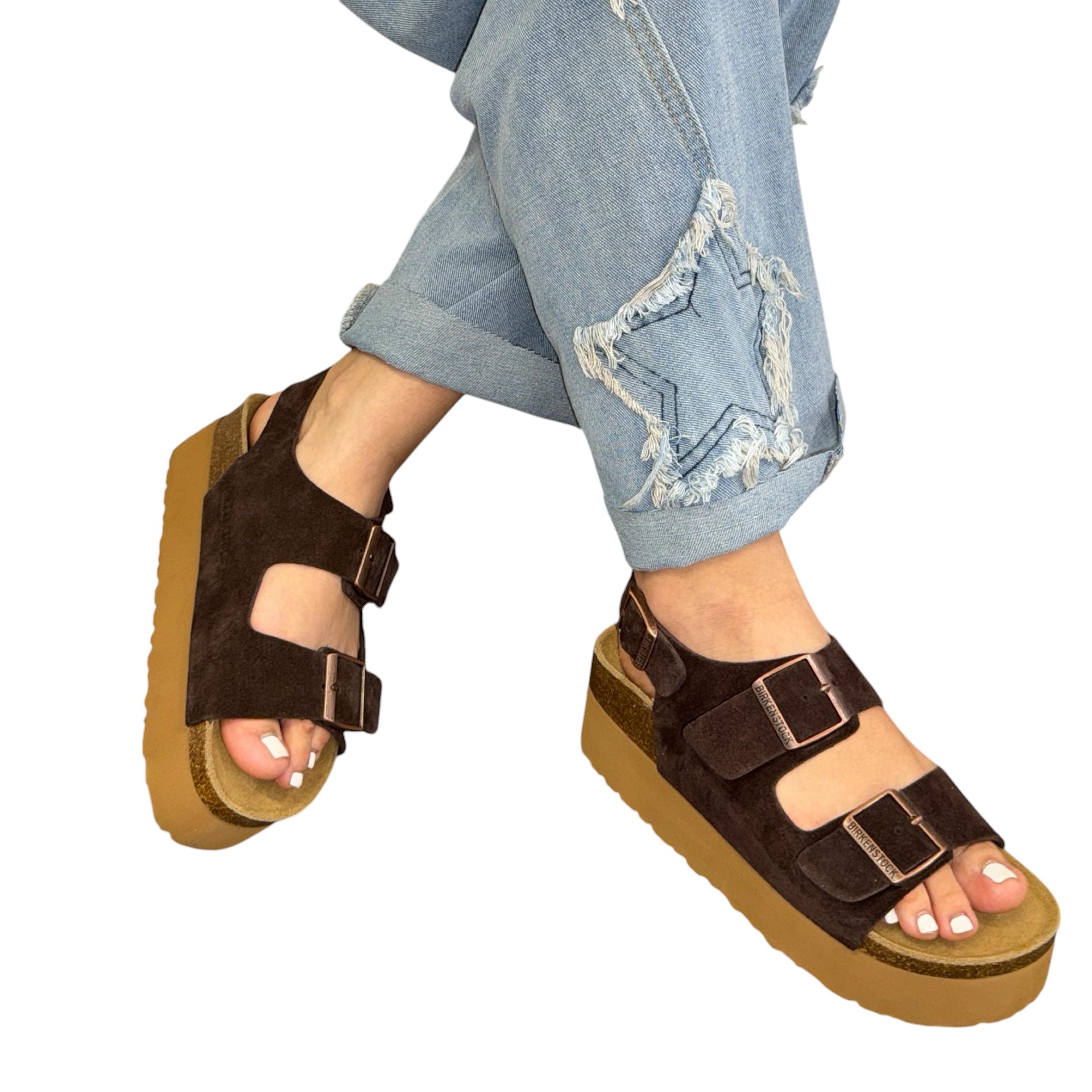 Сандалии женские BIRKENSTOCK натуральная замша шоколадные 3115