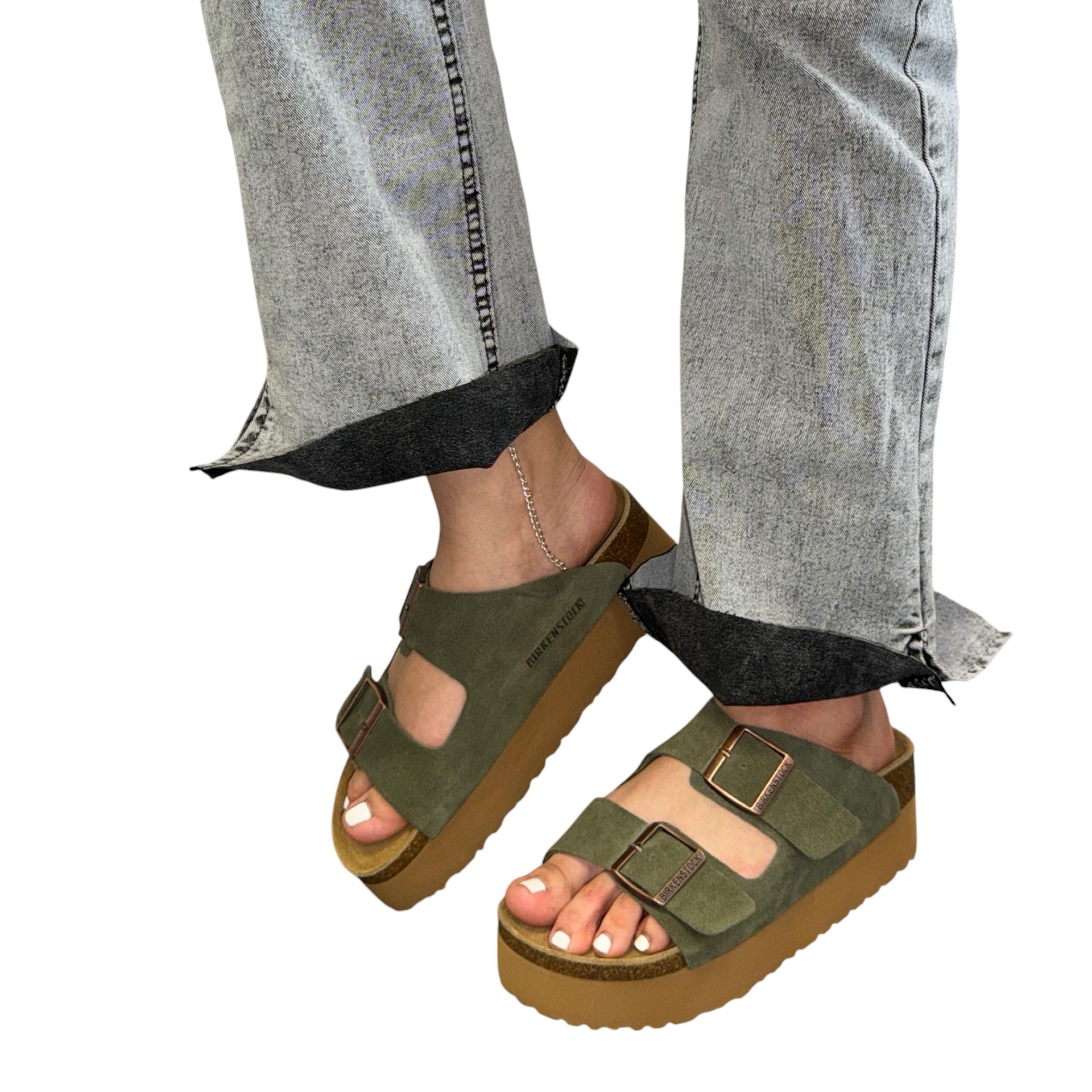 Шлепанцы женские BIRKENSTOCK натуральная замша хаки 3108 Шлепанцы женские BIRKENSTOCK натуральная замша хаки 3108