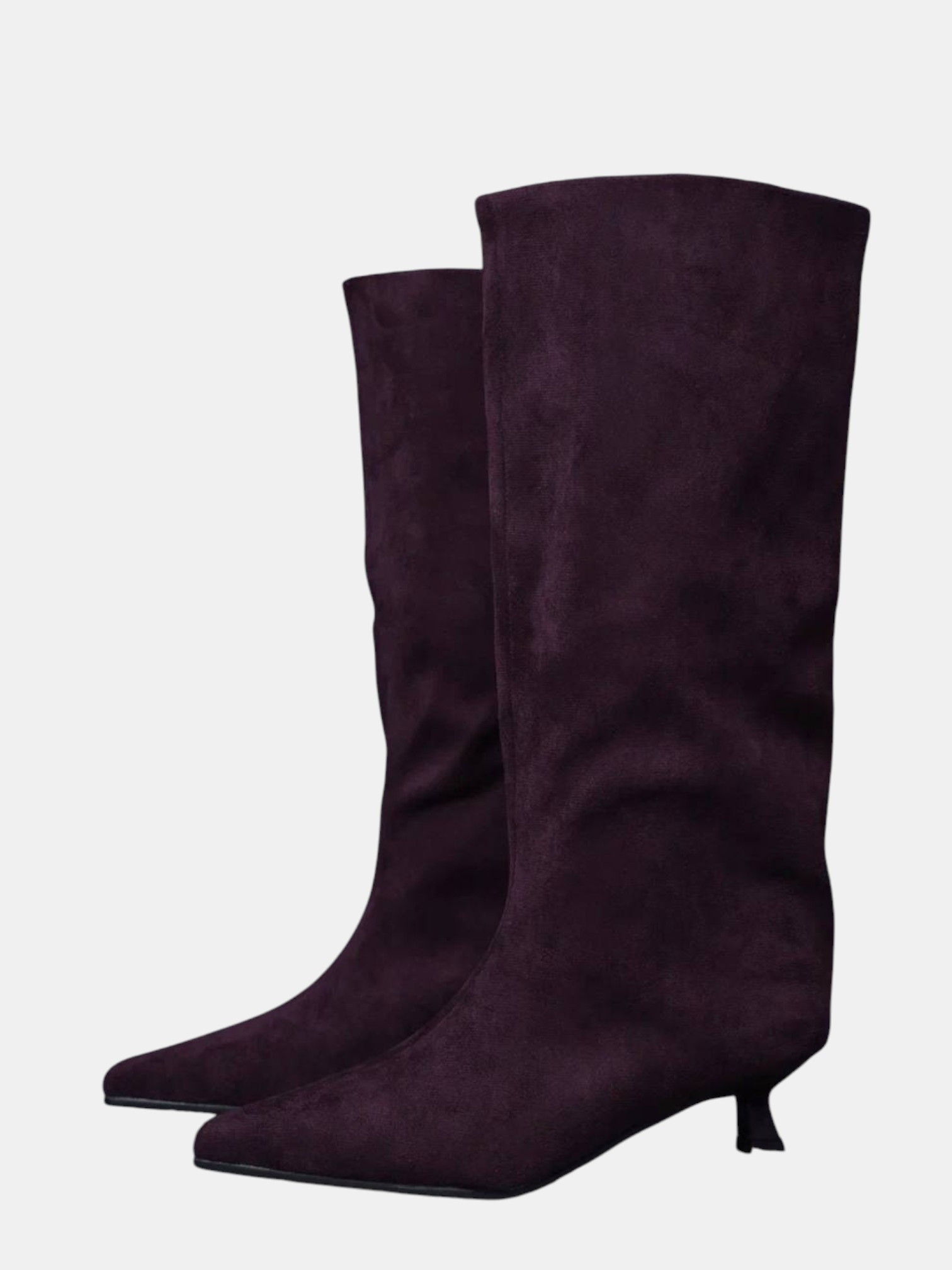 Сапоги трубы на шпильке замшевые бордовые 3288 Сапоги трубы на шпильке замшевые бордовые 3288