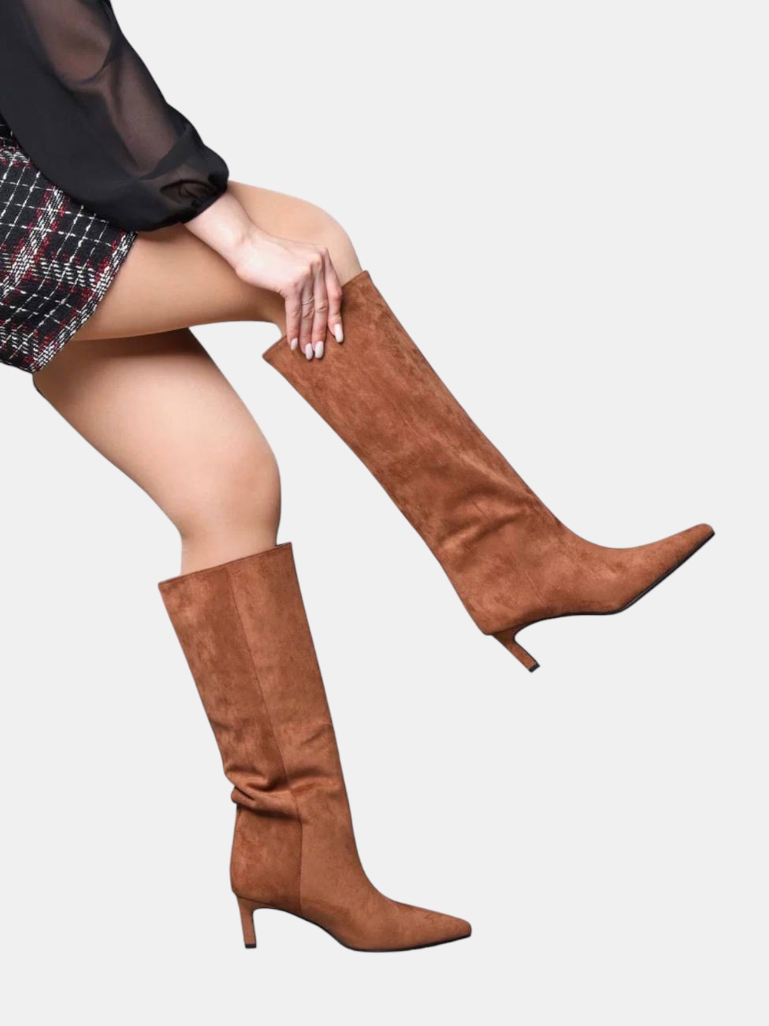 Сапоги трубы на шпильке