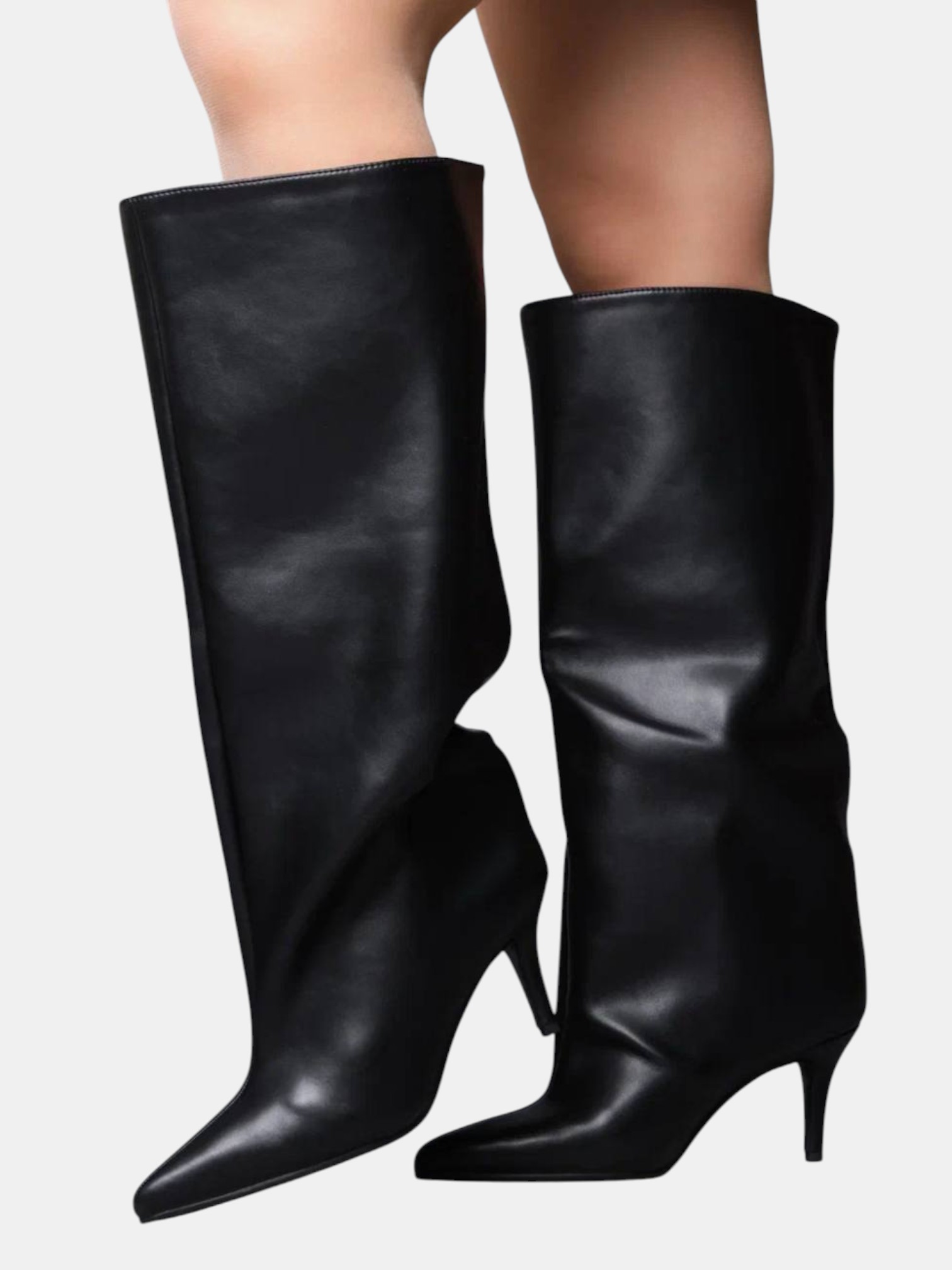 Сапоги трубы на шпильке кожа черные 3286 Сапоги трубы на шпильке кожа черные 3286
