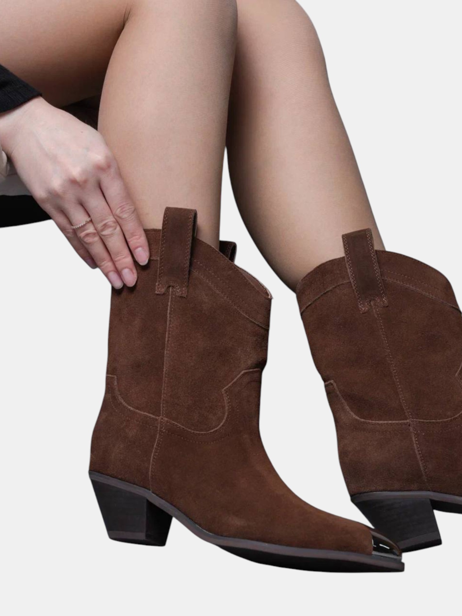 Полусапоги казаки с металлическим носом коричневые 3279 Полусапоги казаки с металлическим носом коричневые 3279