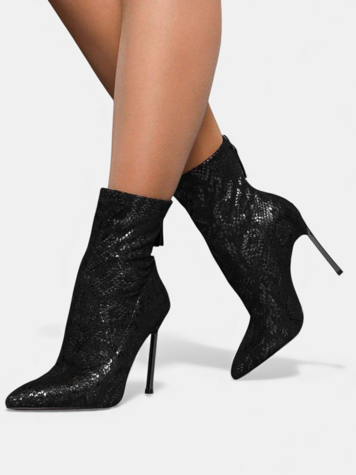 Ботильоны женские демисезонные на шпильке черные 3344 Ботильоны женские демисезонные на шпильке черные 3344