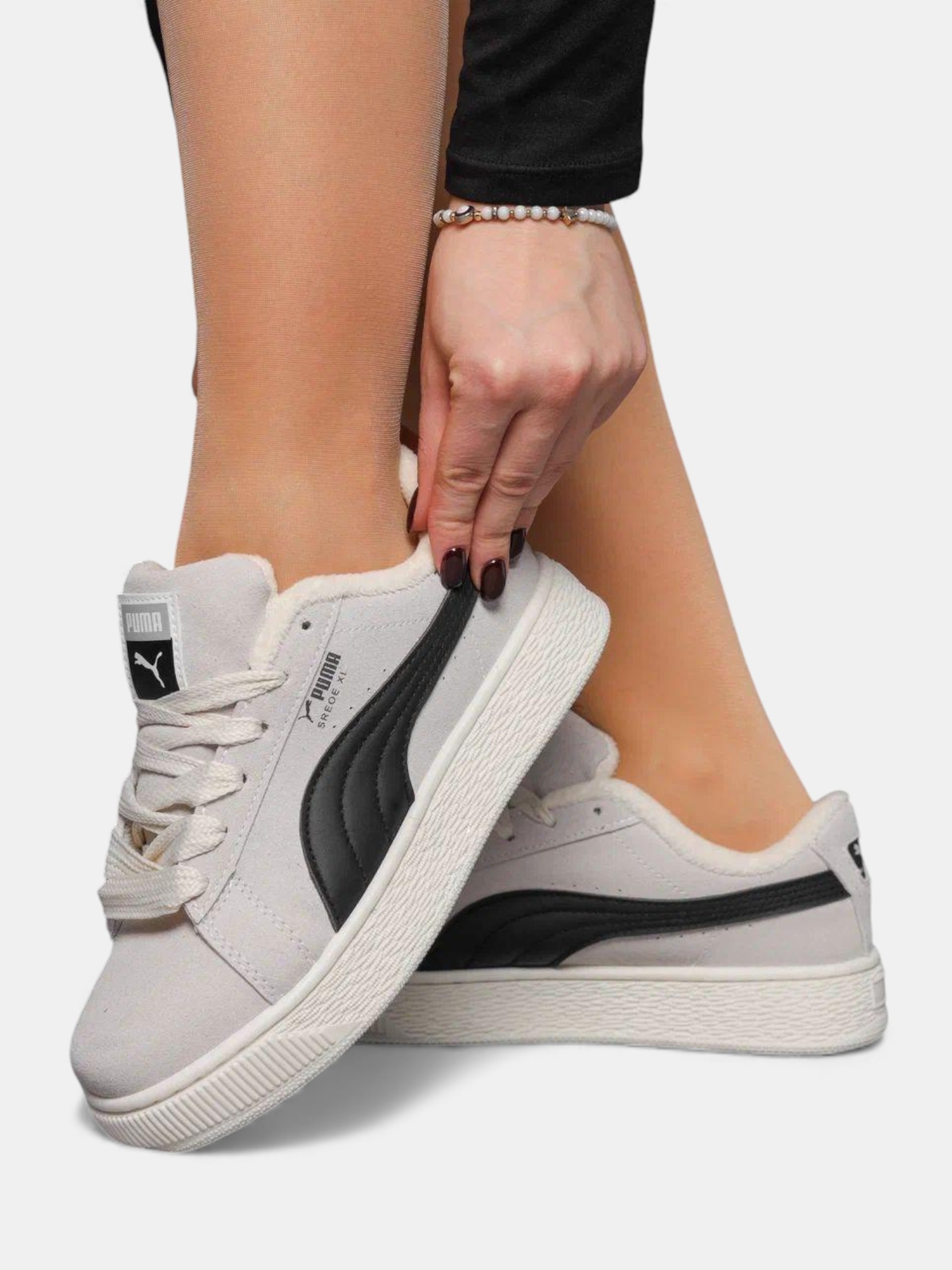 Кроссовки демисезон Puma Suede на байке бежевые 3394