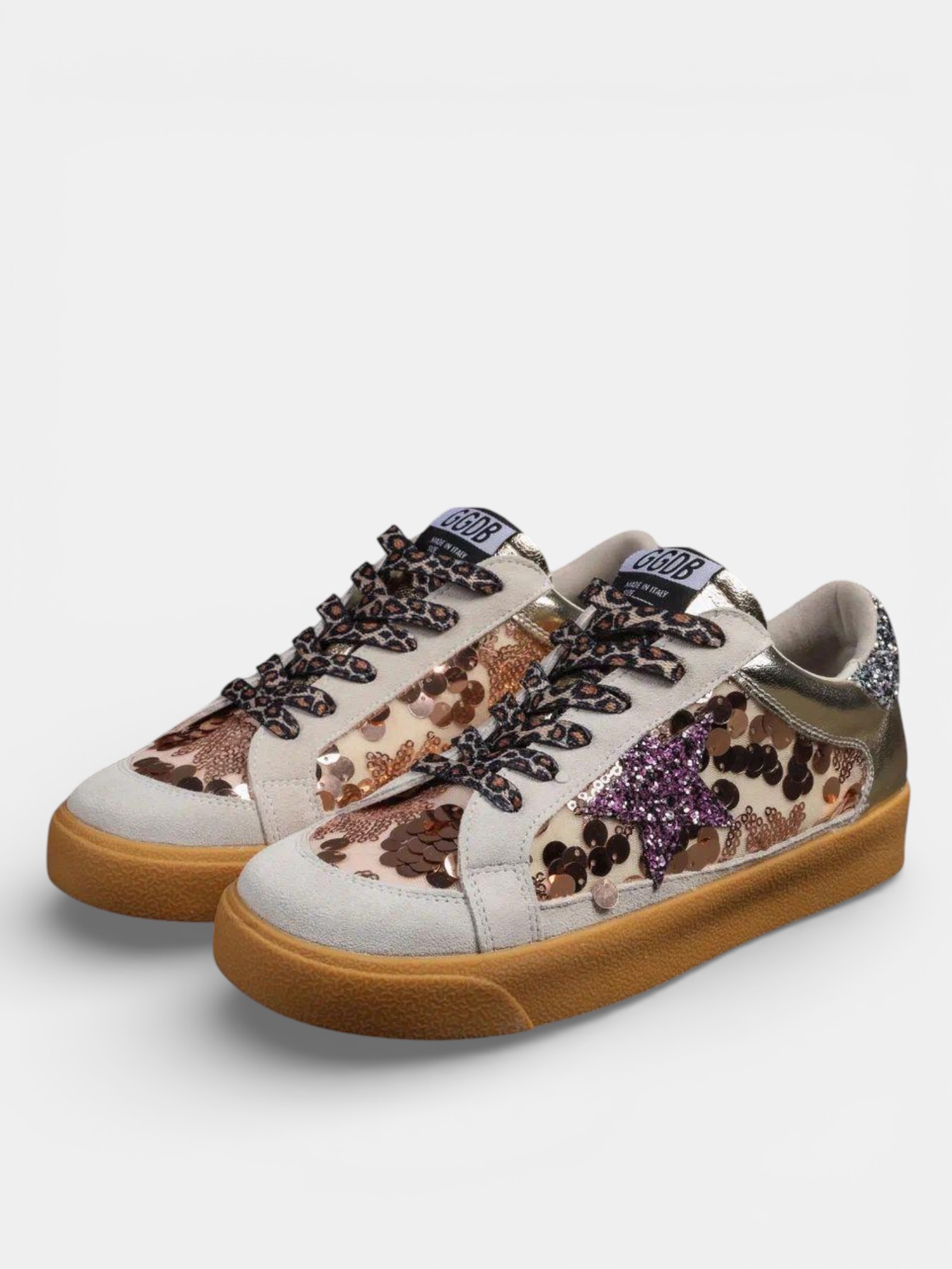 Кеды Golden goose кожаные летние с пайетками бежевые и золото 3435 Кеды Golden goose кожаные летние с пайетками бежевые и золото 3435