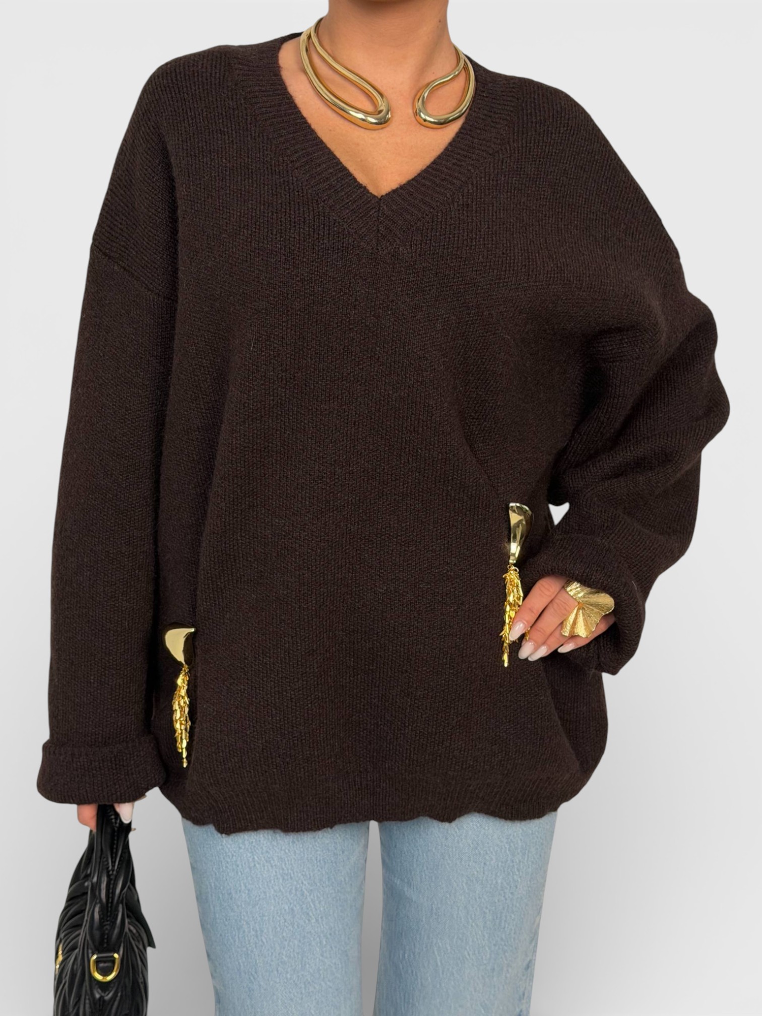 Свитер Schiaparelli коричневый 3477Свитер Schiaparelli коричневый 3477