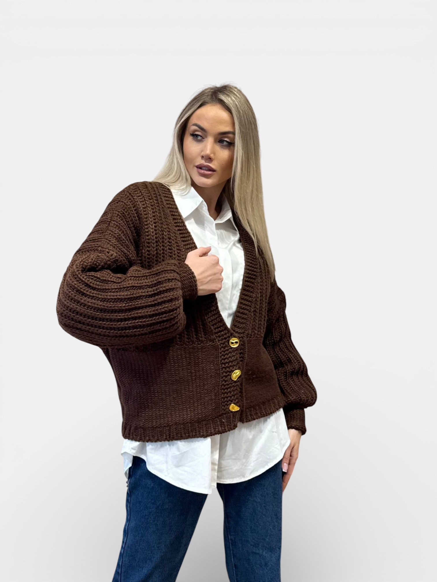 Кардиган вязанный SCHIAPARELLI шоколадный 3454