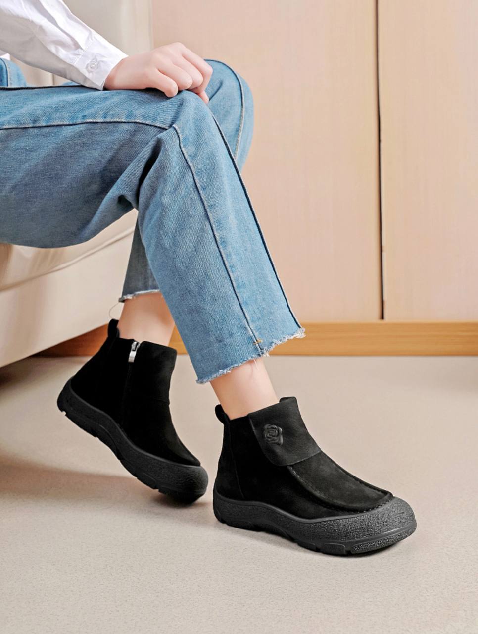 Ботинки демисезонные IVVA натуральная кожа 36-41 черные