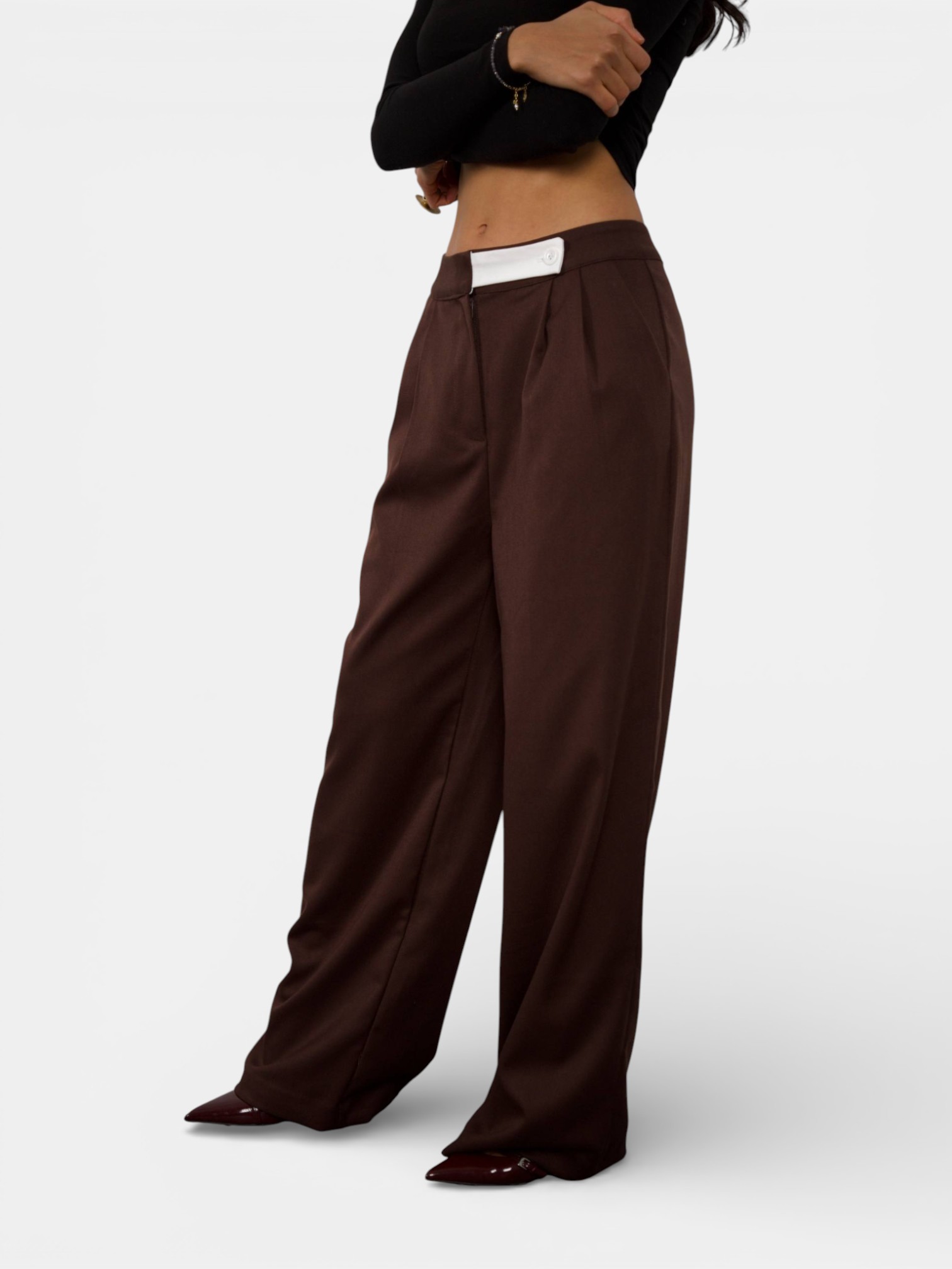 Брюки палаццо Maison Margiela коричневые 3467