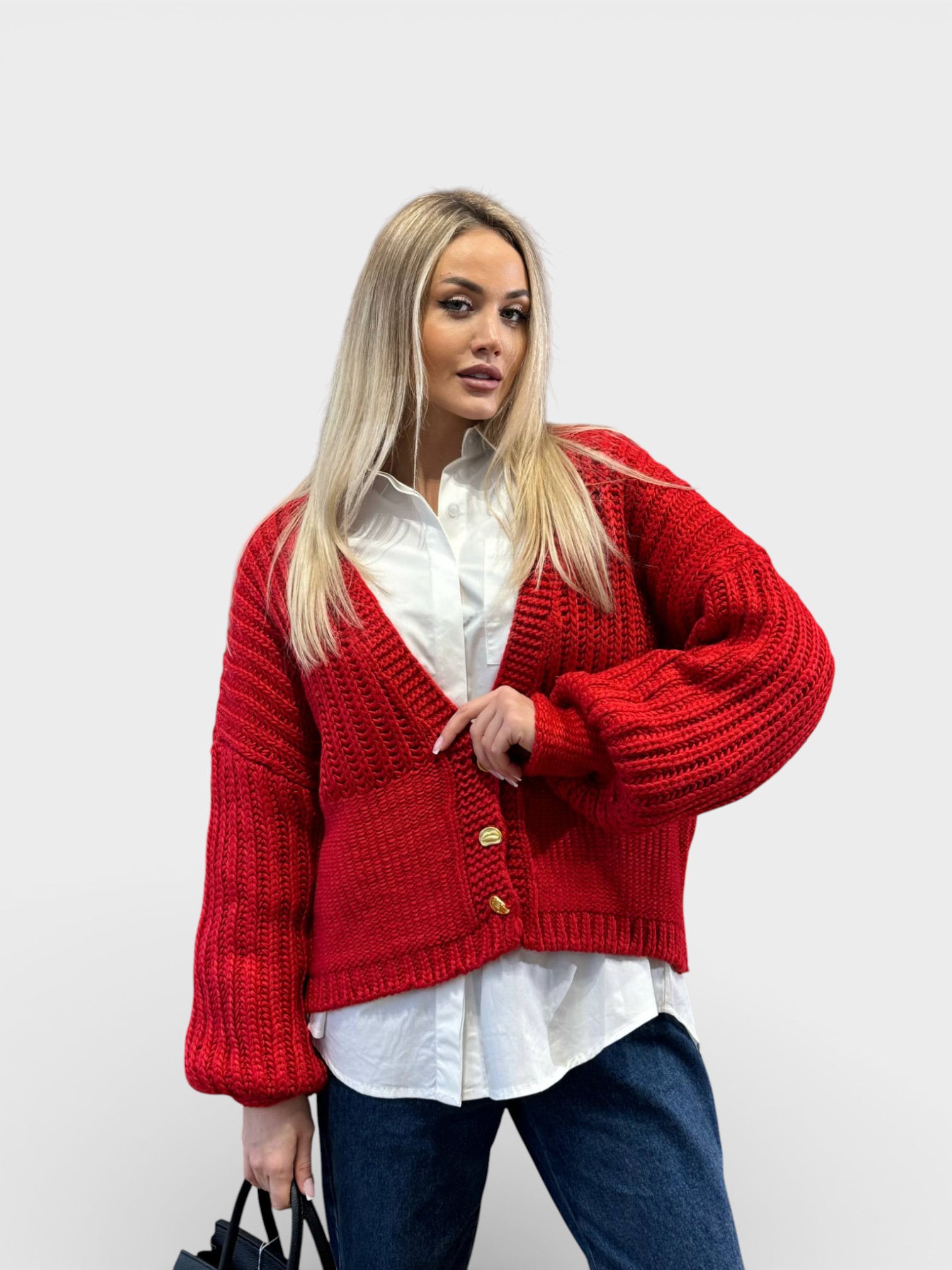 Кардиган вязанный SCHIAPARELLI красный 3452