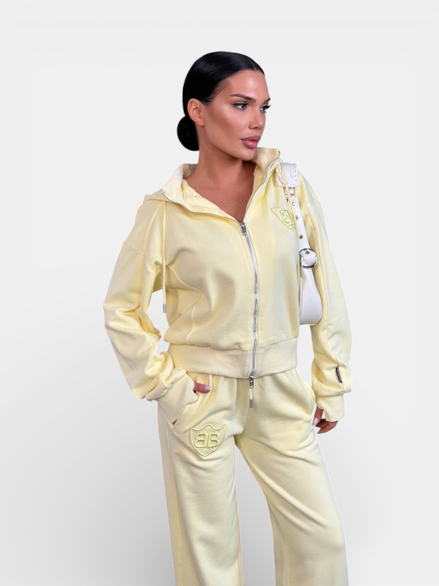 Костюм спортивный BALENCIAGA на молнии лимонный 3443 Костюм спортивный BALENCIAGA на молнии лимонный 3443