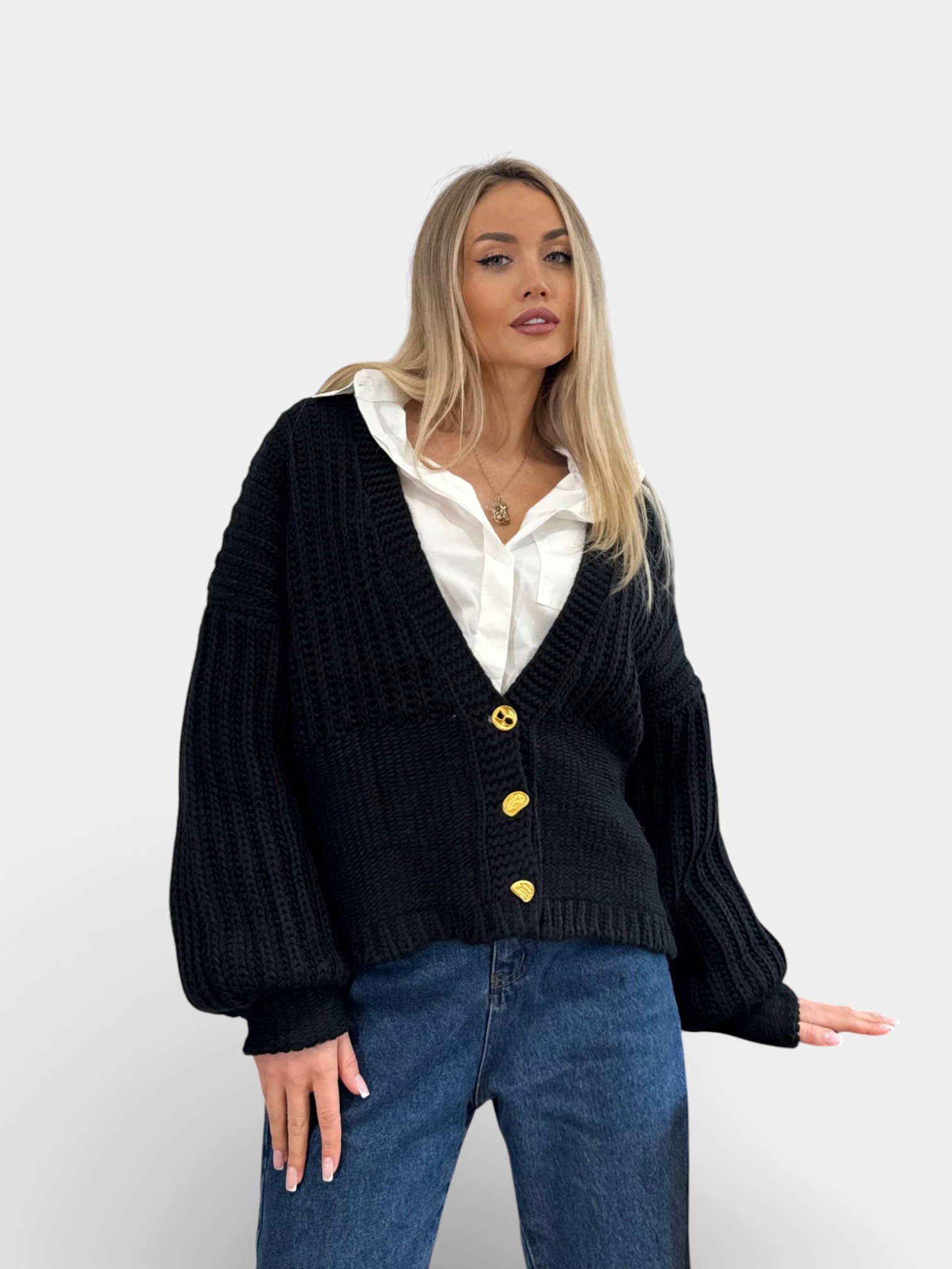 Кардиган вязанный SCHIAPARELLI черный 3455