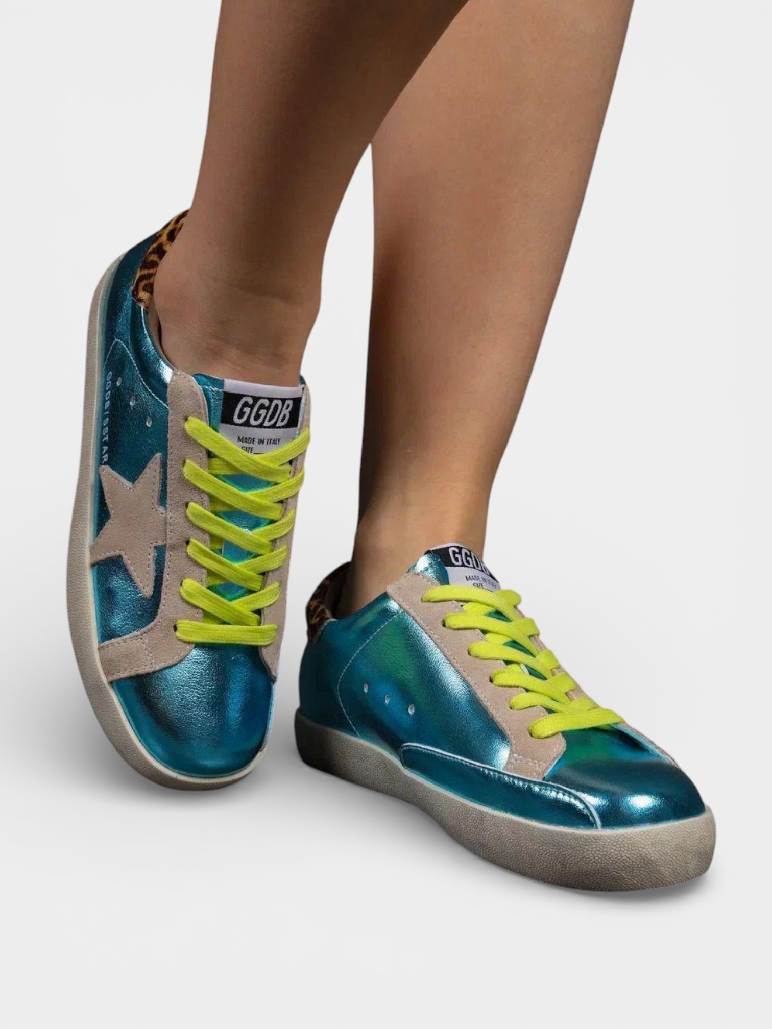 Кеды Golden goose кожаные бирюзовые 3437 Кеды Golden goose кожаные бирюзовые 3437