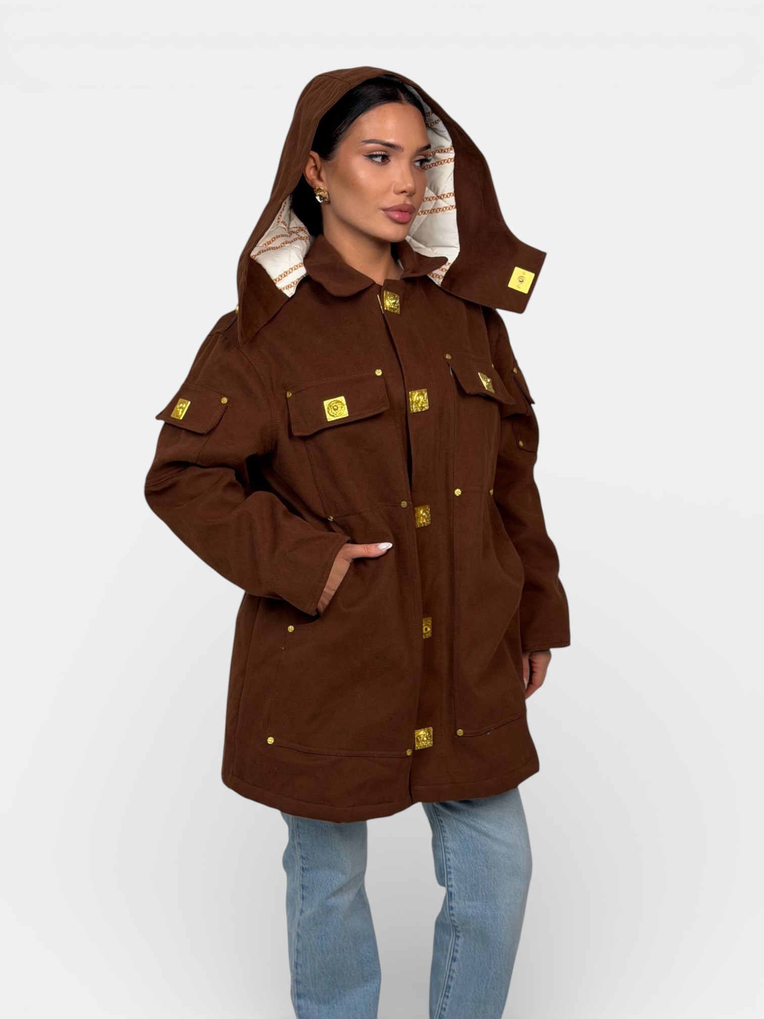 Куртка парка Schiaparelli удлиненная коричневая 3463