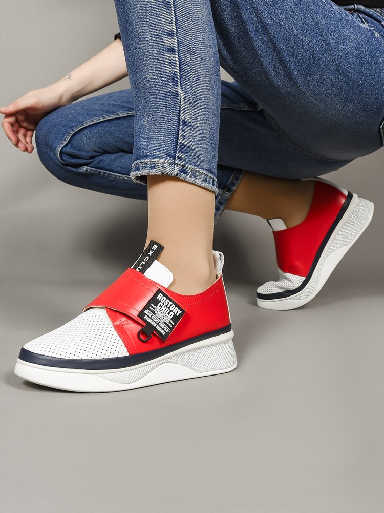 Слиперы женские летние натуральная кожа красные 164-212-202-250