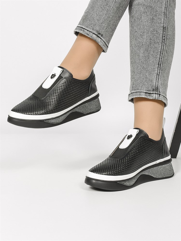 Слиперы женские летние натуральная кожа черные 161-1-01-212