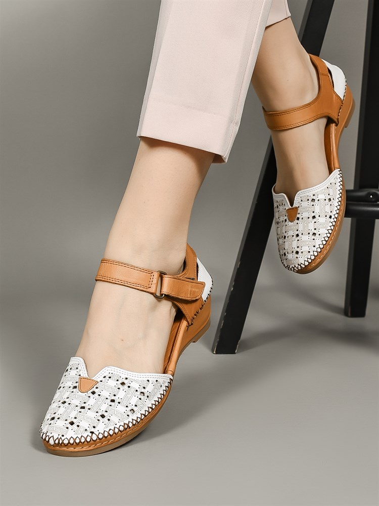 Босоножки женские летние натуральная кожа белые 100-07-02