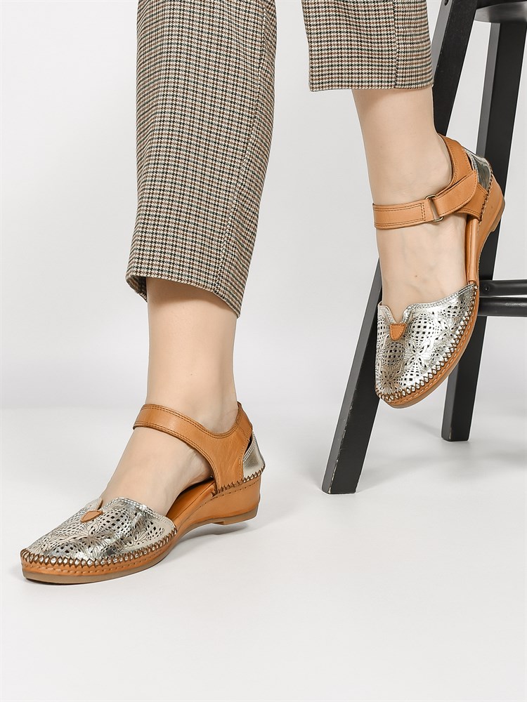 Босоножки женские летние натуральная кожа серебристые 100-L01-62-02