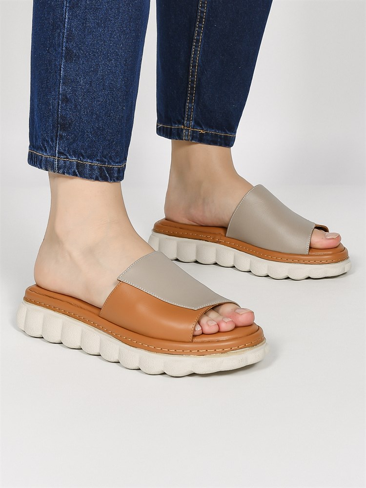 Сабо женские летние натуральная кожа рыжие 044-04-94