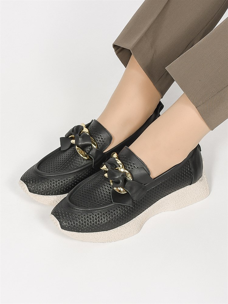 Слиперы женские летние натуральная кожа черные 011-737 Siyah