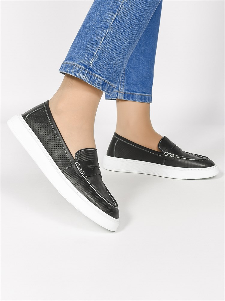 Слиперы женские летние натуральная кожа черные 34-21 Siyah